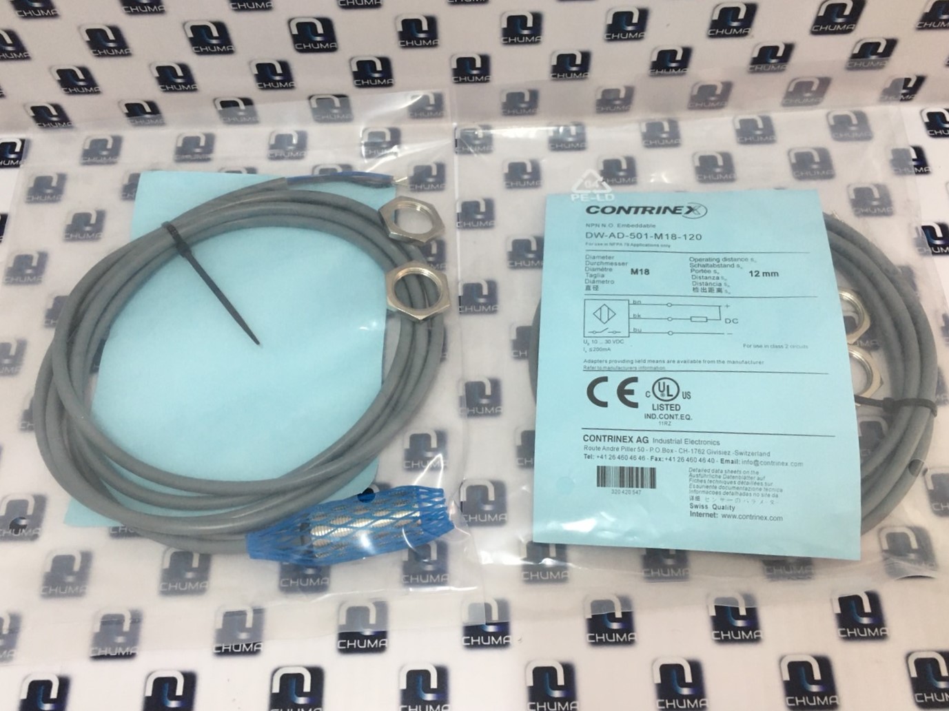 Contrinex sensor, DW-AD-501-M18-120
