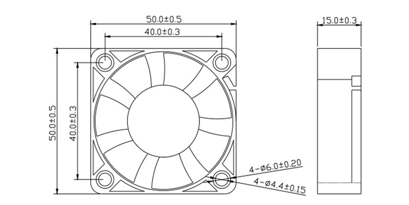5015 พัดลมระบายความร้อน 5V,12,24VDC 50x50x15 mm. DC Brushless Fan(จำนวน 1 ชิ้น)