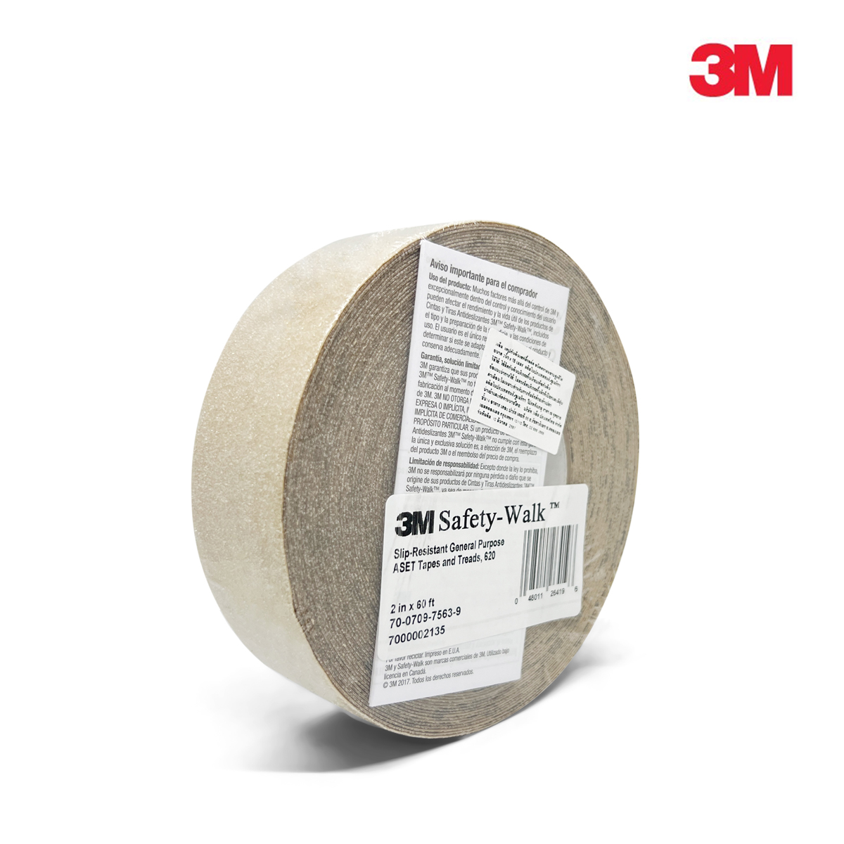 3M 220 เทปกันลื่นหยาบน้อย 1"x60FT สีใส
