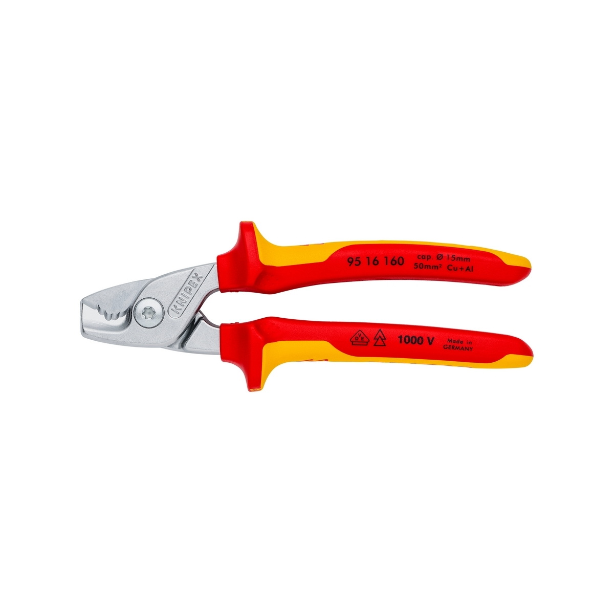 KNIPEX 95 16 160 กรรไกรตัดสายไฟ รุ่น Step Cut ป้องกันกระแสไฟ 1000V