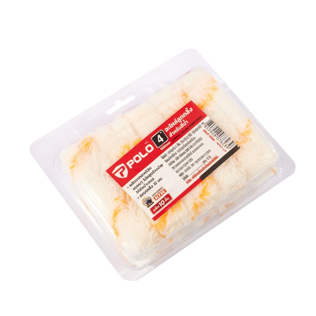 POLO อะไหล่ลูกกลิ้งอะคริลิค 4" 10ชิ้น/แพ็ค