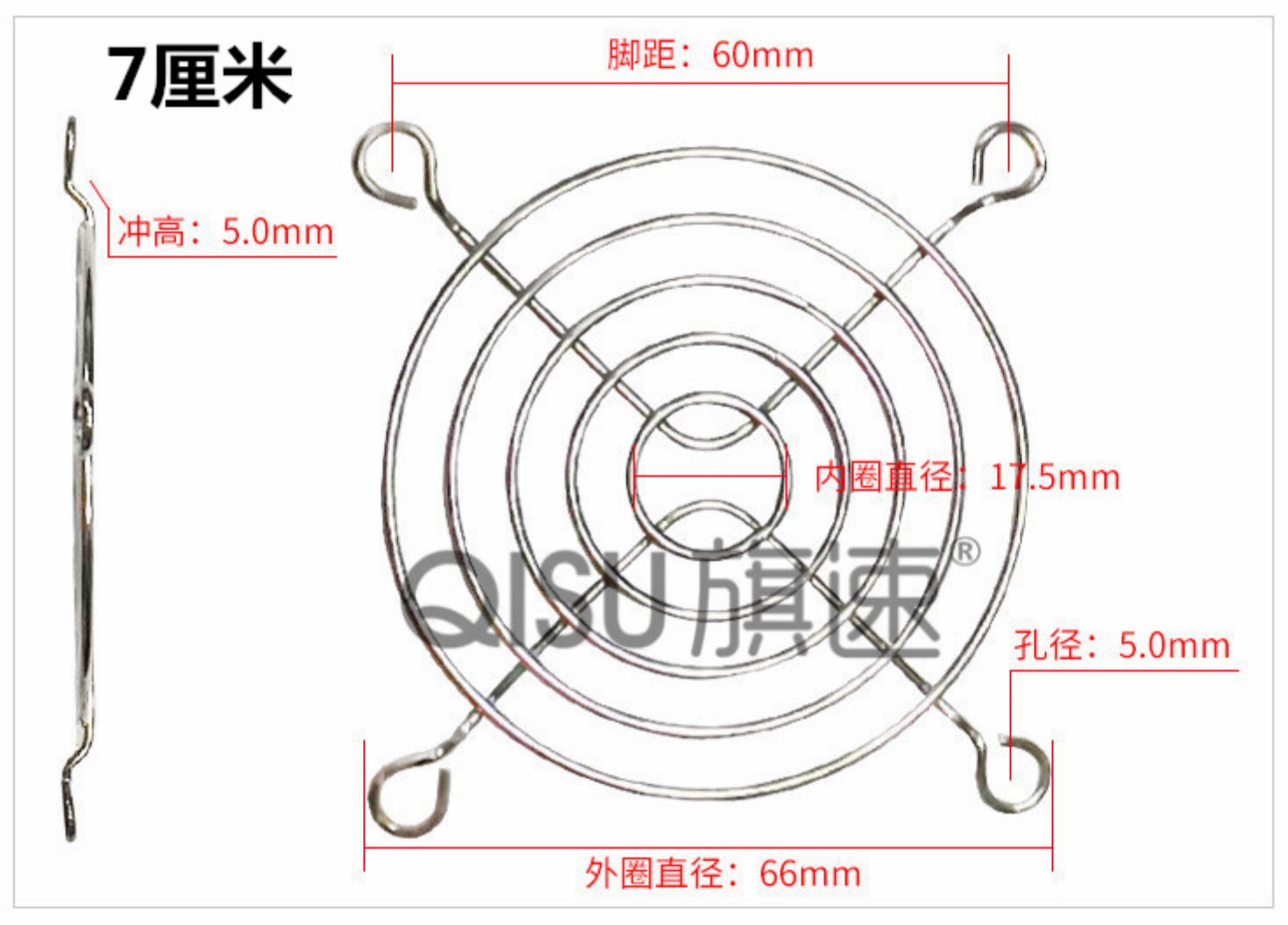 ตะแกรงโลหะ ครอบพัดลมระบายความร้อนขนาดเล็ก Fan metal iron mesh(จำนวน 1 ชิ้น)