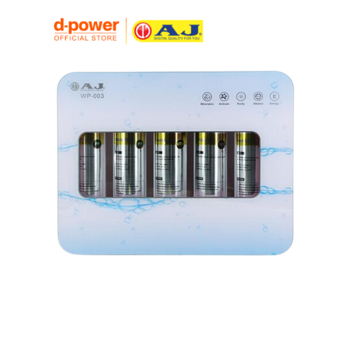 AJ เครื่องกรองน้ำดื่ม รุ่น WP-003 กรองละเอียด 5 ขั้นตอน กรองกลิ่นและคลอรีนได้ สะอาด ปลอดภัย ไร้สารพิษ ติดตั้งง่าย ไม่ต้องใช้ไฟ้ฟ้า ประกัน 1 ปี