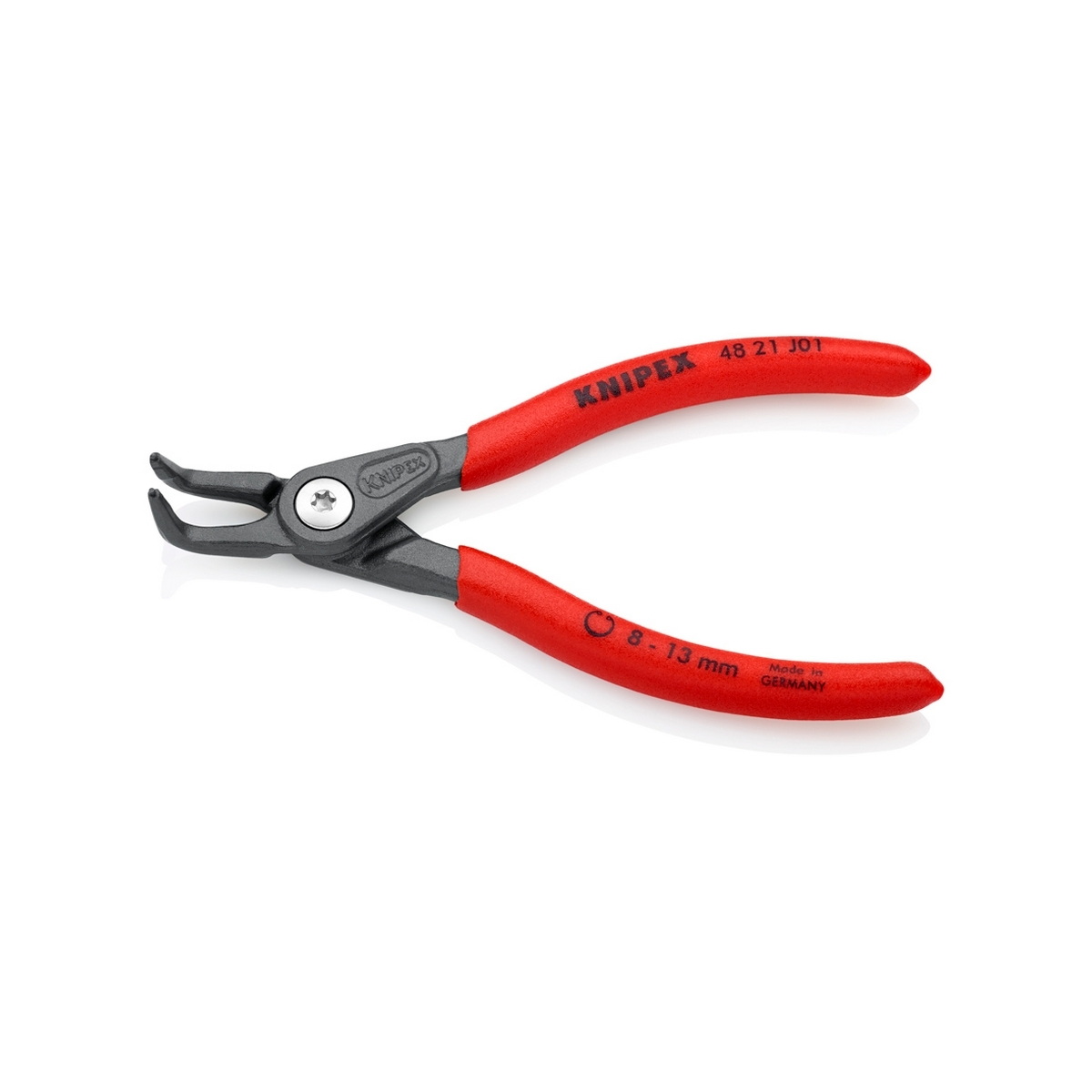 KNIPEX 48 21 J01 คีมหนีบแหวน 5" Precision ปลายงอ ปลาย 0.9mm