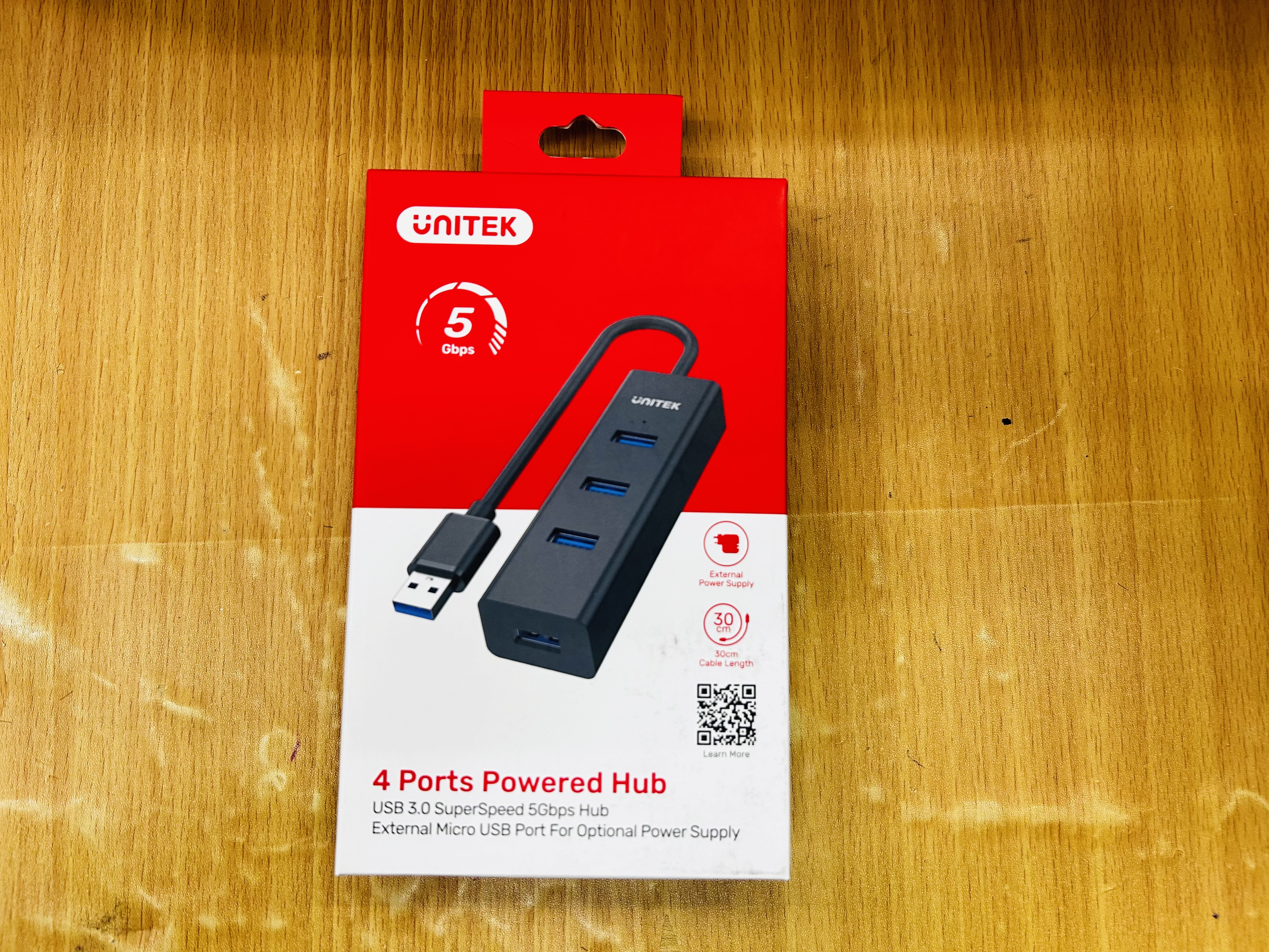 Unitek Y-3089 HUB USB 4 Port USB3.0 มีพอร์ตแบบ Micro USB เพิ่มไฟเลี้ยง 5V