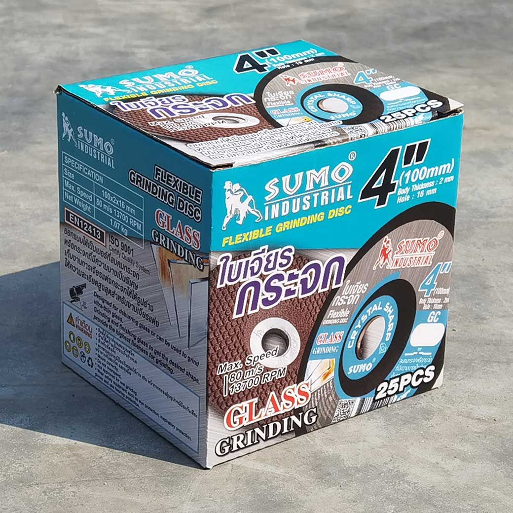 SUMO ใบเจียรกระจก 4"x2mm GC80 (25ใบ/กล่อง)