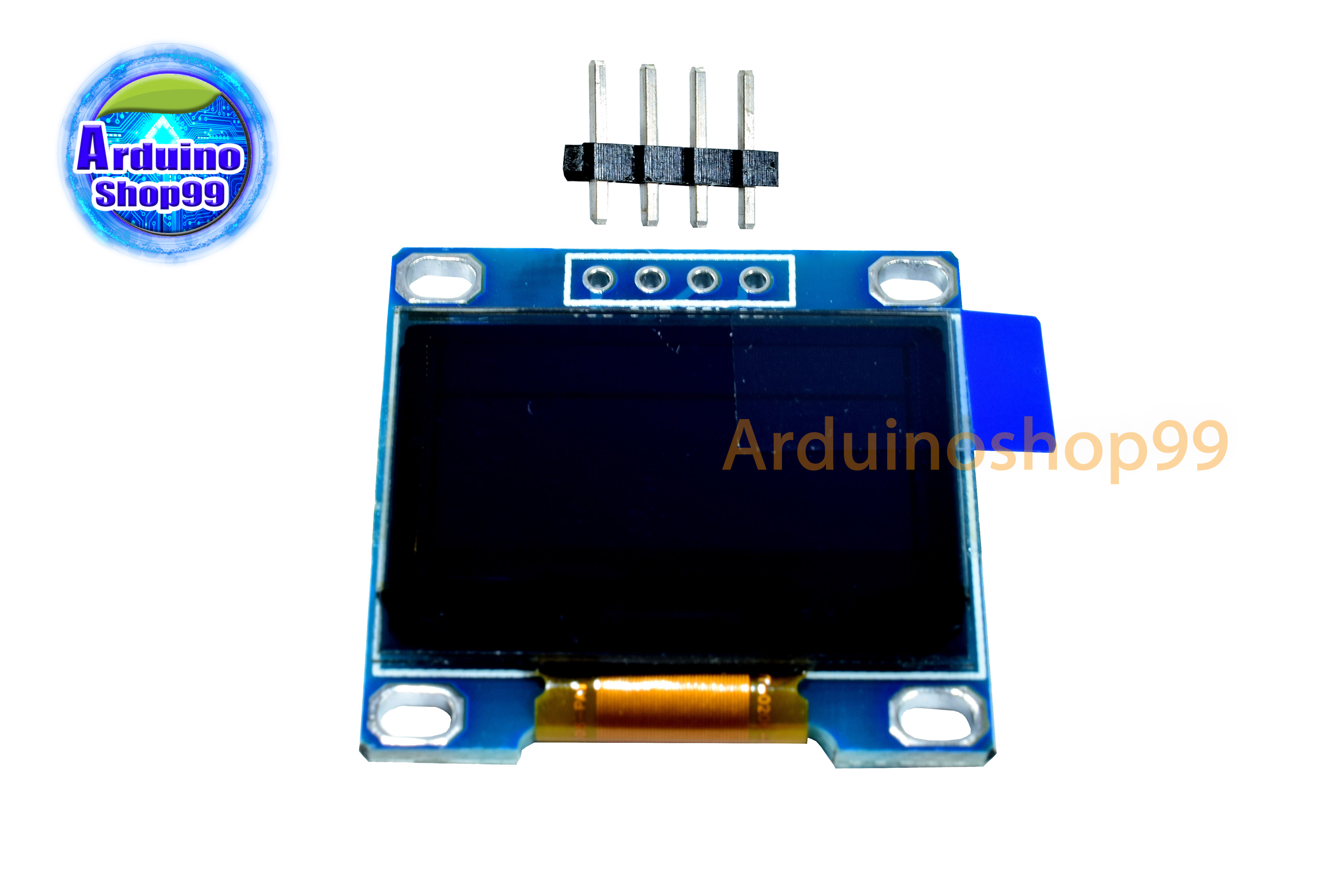 จอแสดงผล OLED ขนาด 0.96 นิ้ว แบบ I2C สีเหลือง+น้ำเงิน