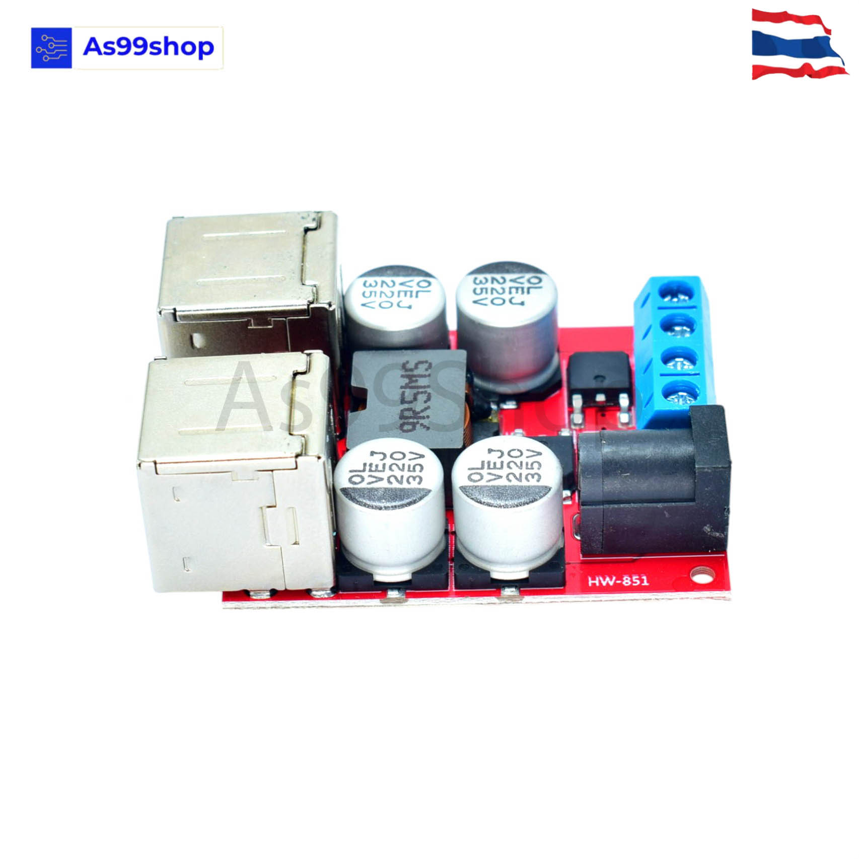 8V-35V to 5V 8A power supply buck module 4-port USB output (Step-Down)