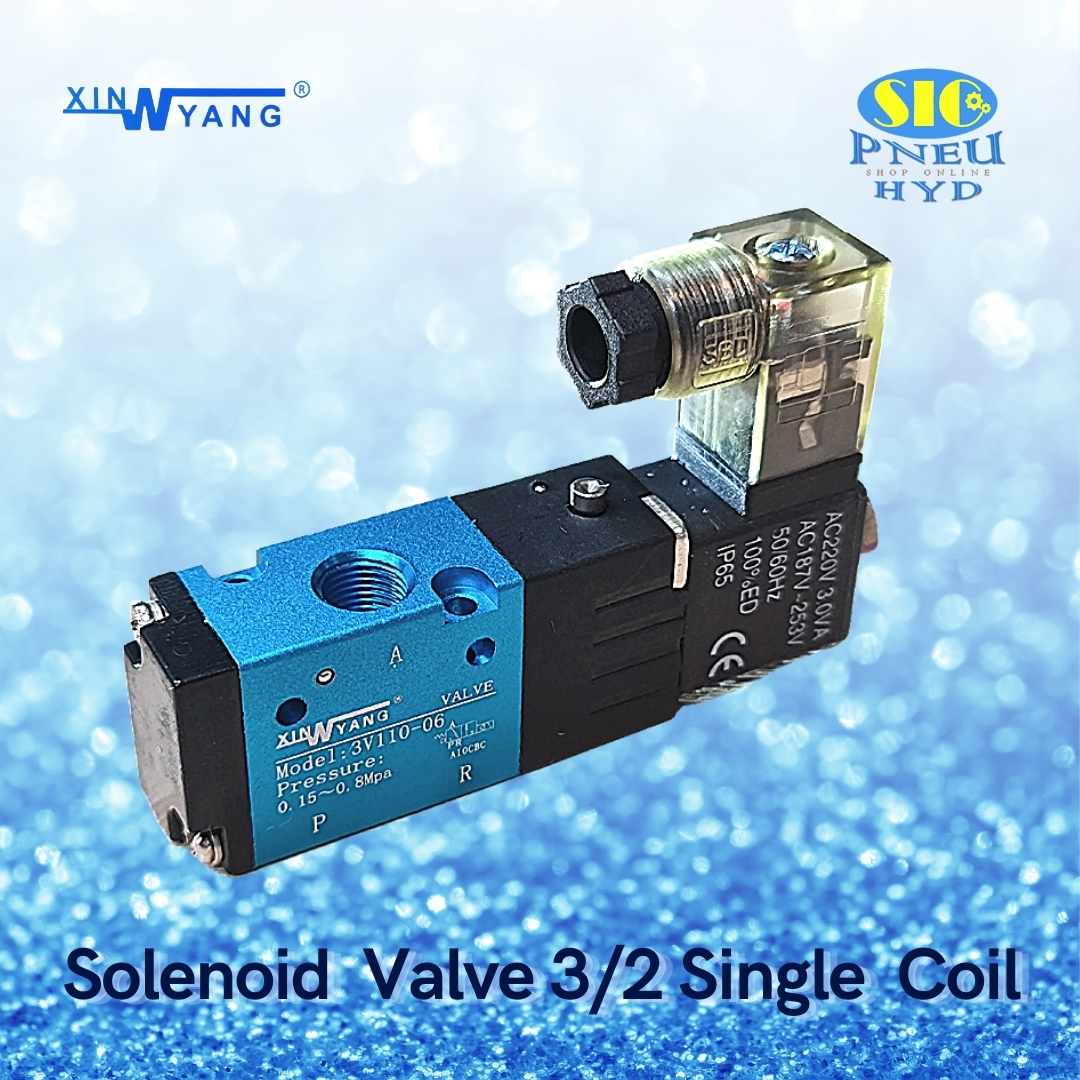 3V110 : SOLENOID VALVE XINYANG โซลินอยด์วาล์ว 3/2 SINGLE COIL PORT 1/8" PT