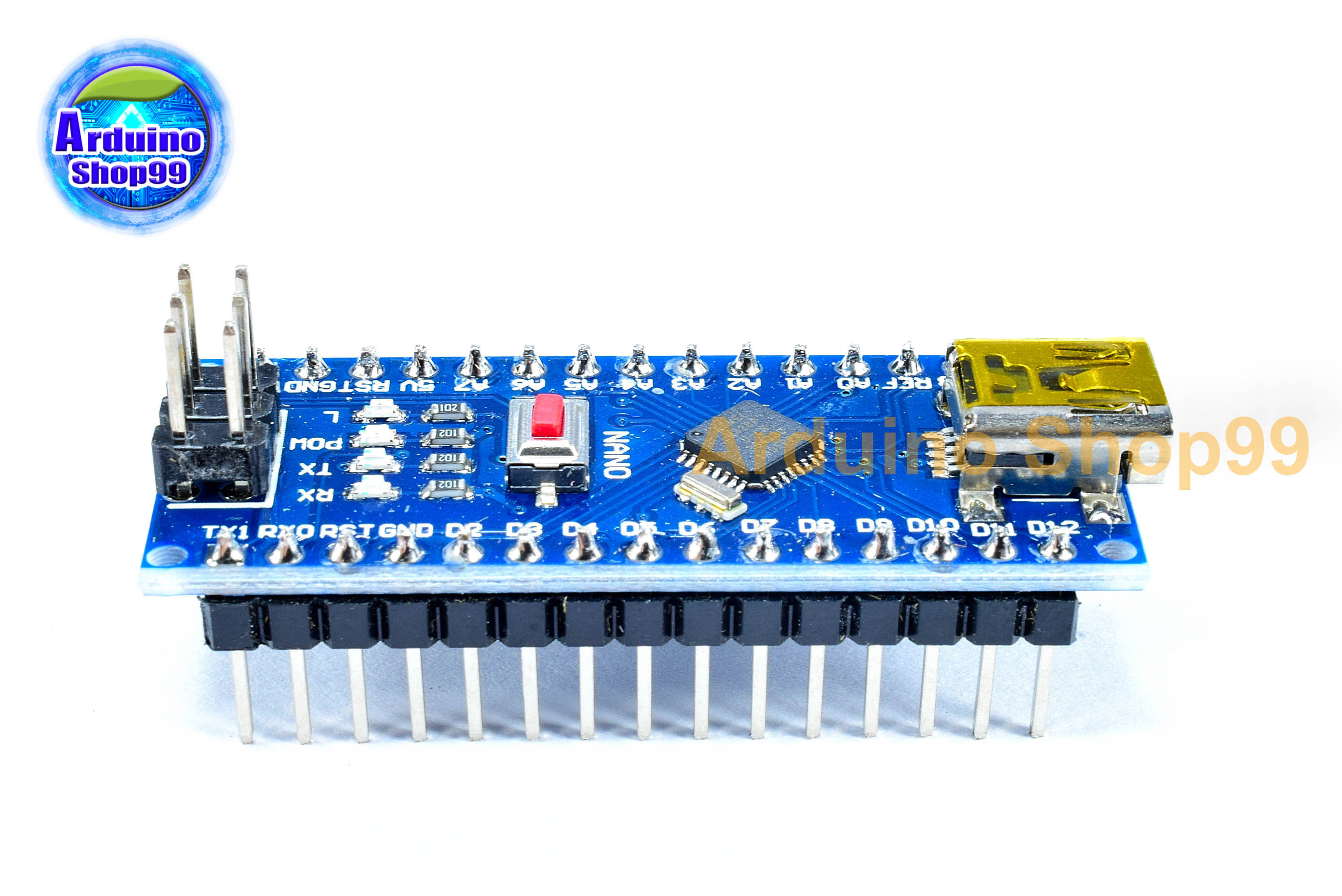 Nano V3 CH340 + USB cable(ปุ่มแดง)