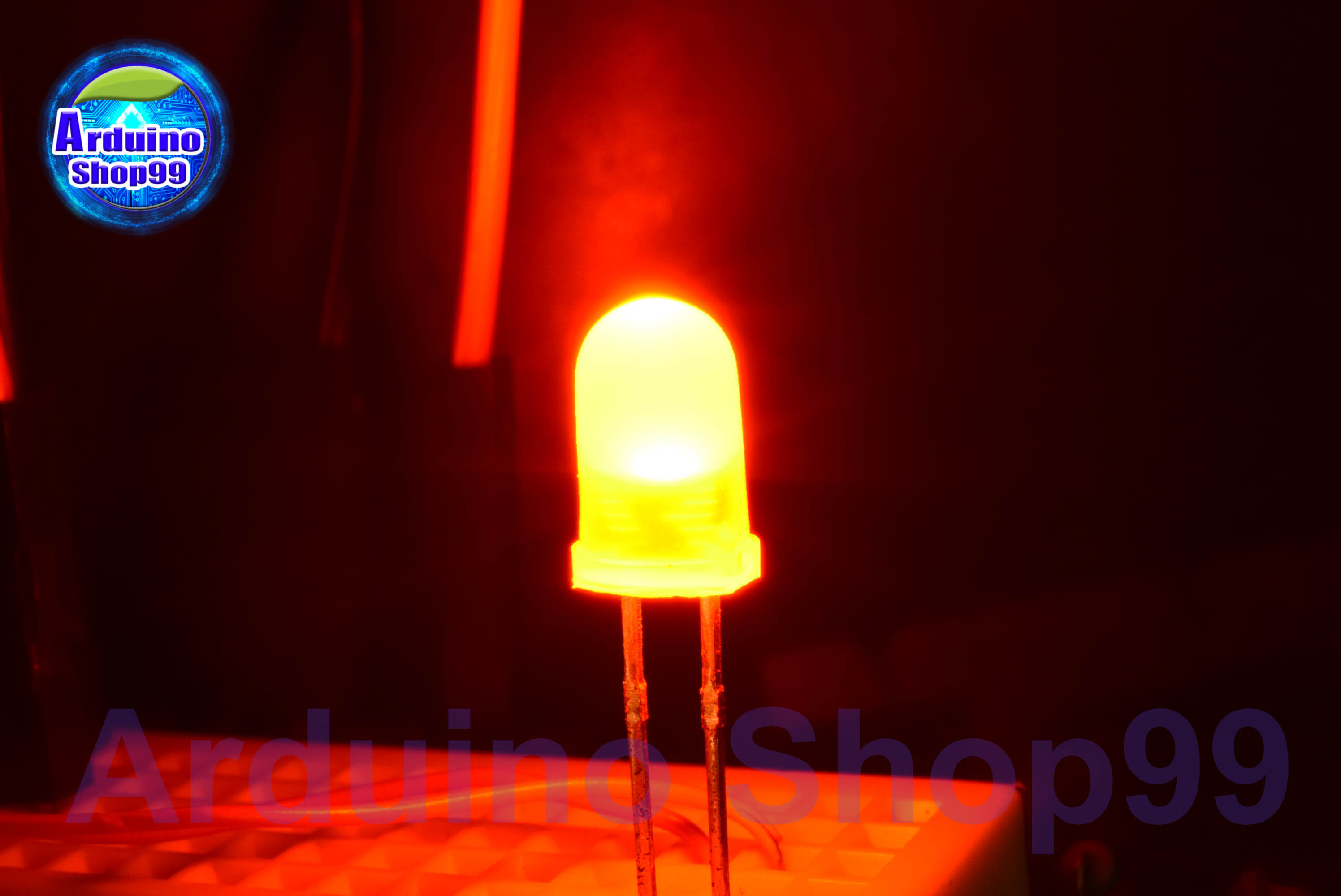 LED 5mm Orange (สีส้ม) 1 ชุด 20 ตัว