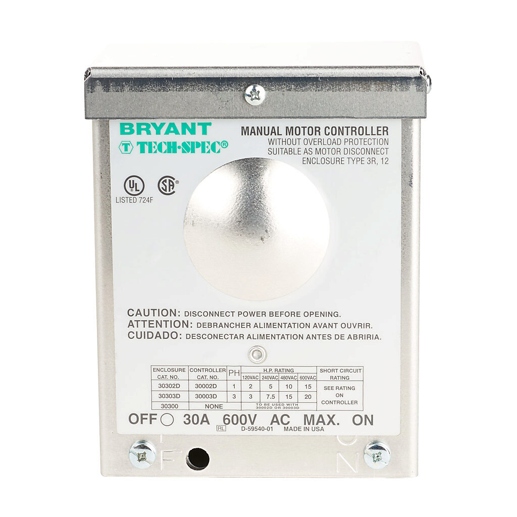 Bryant, Enclosed Disconnect Switches, 30303D