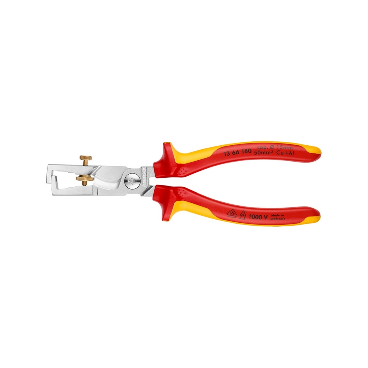 KNIPEX 13 66 180 คีมปอก/ตัดสายไฟ รุ่น StriX ด้าม VDE ป้องกันไฟฟ้า 1000V