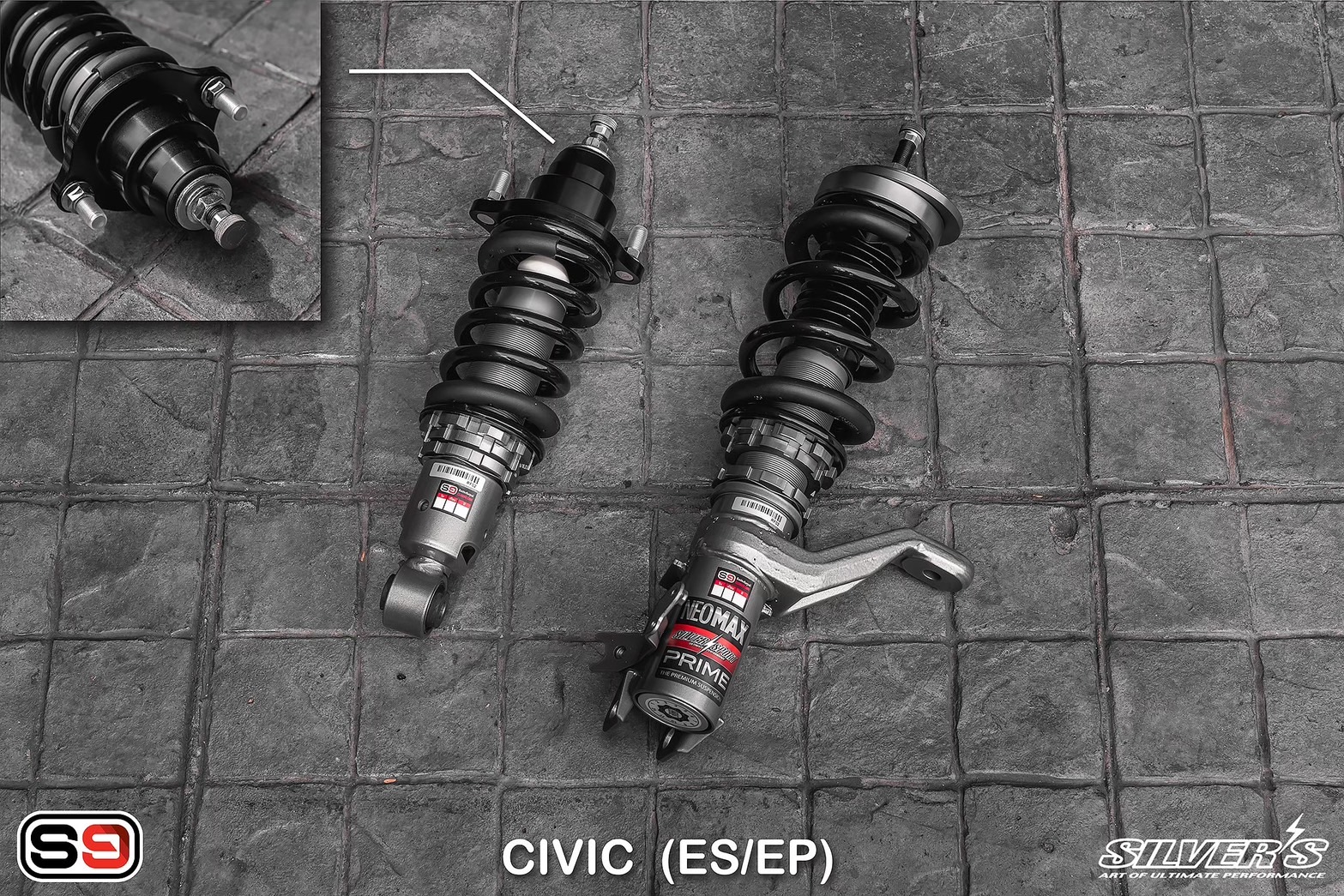 โช๊คอัพสตรัทปรับเกลียว Silver’s รุ่น NeoMaxPrime สำหรับรถ CIVIC ES