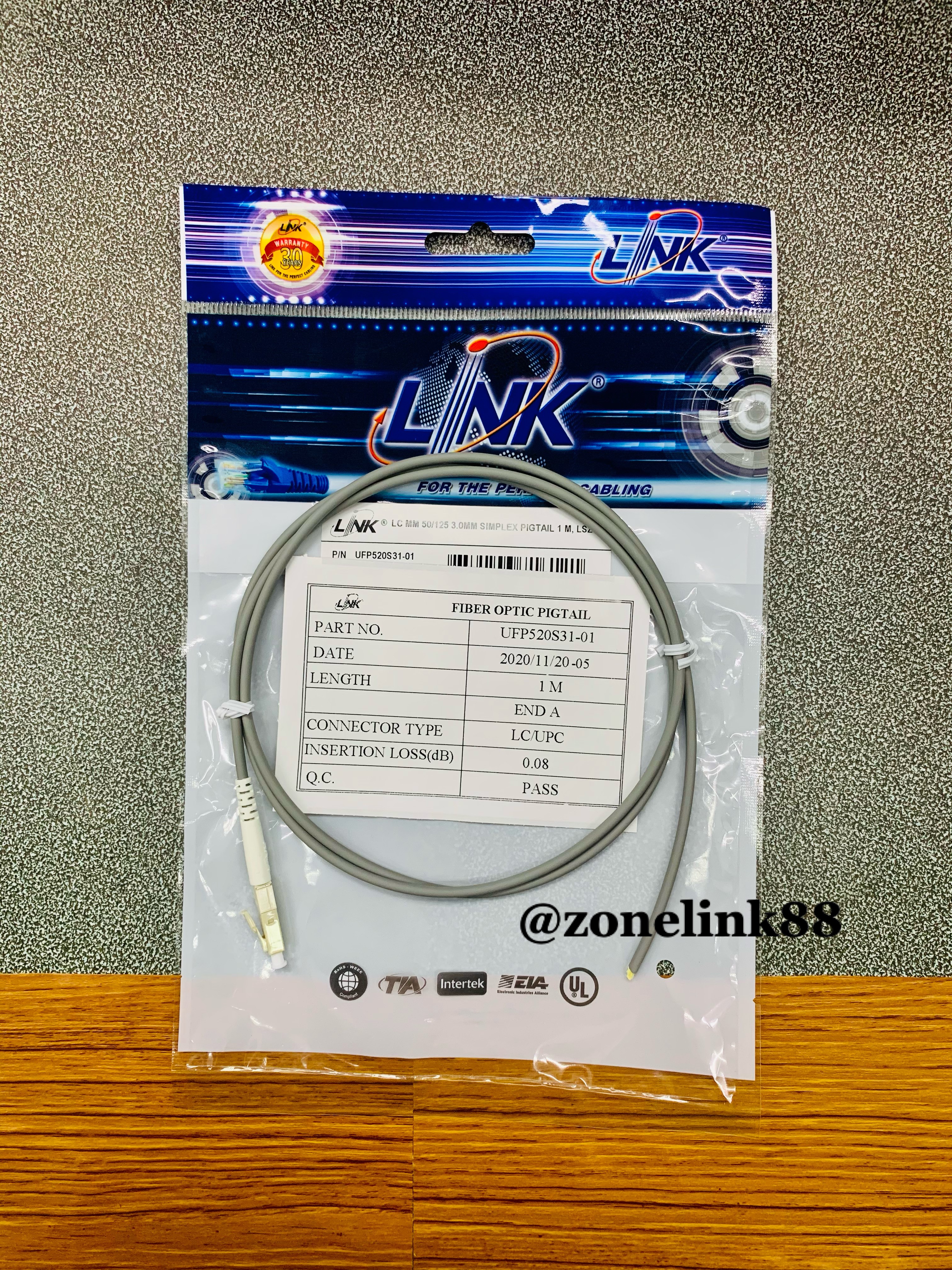 LINK UFP520S31-01 LC MM 50/125 3.0MM SIMPLEX PIGTAIL 1M.