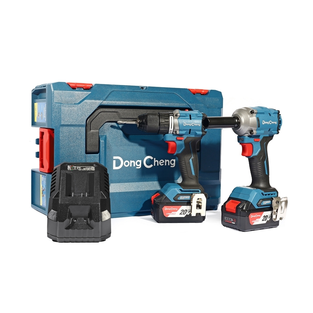 Dong Cheng DCKIT28-EK ชุด COMBO DCJZ2060i สว่านกระแทก+DCPB358 บล็อก 1/2" 20V