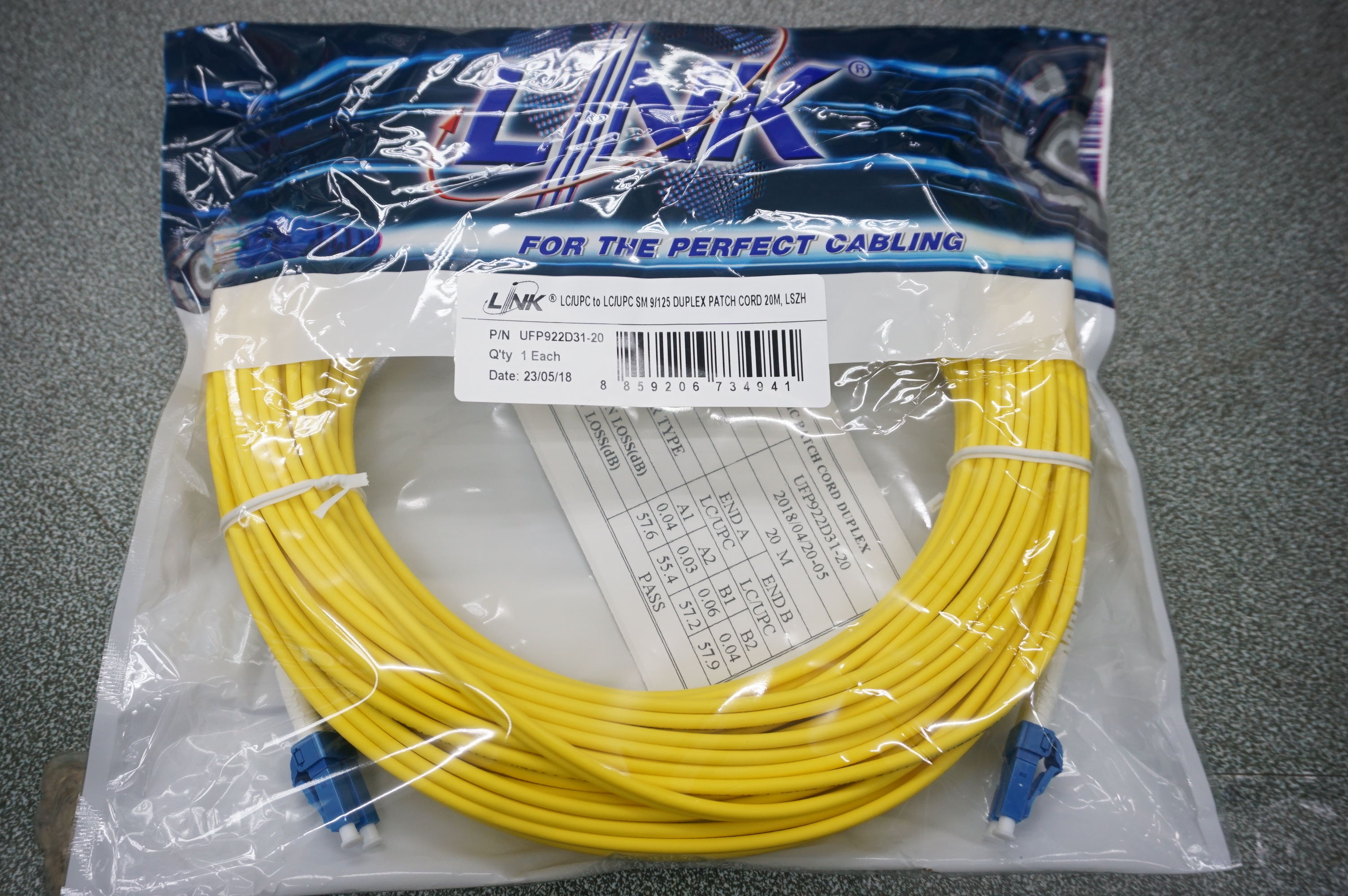 Fiber Optic 20m.SM.UFP922D31-20 LC/LC SM