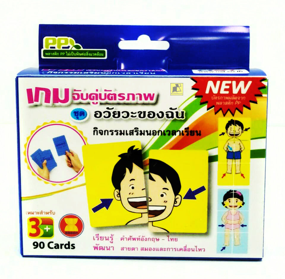 เกมจับคู่บัตรภาพ ชุด อวัยวะของฉัน(บรรจุ 90 แผ่น)
