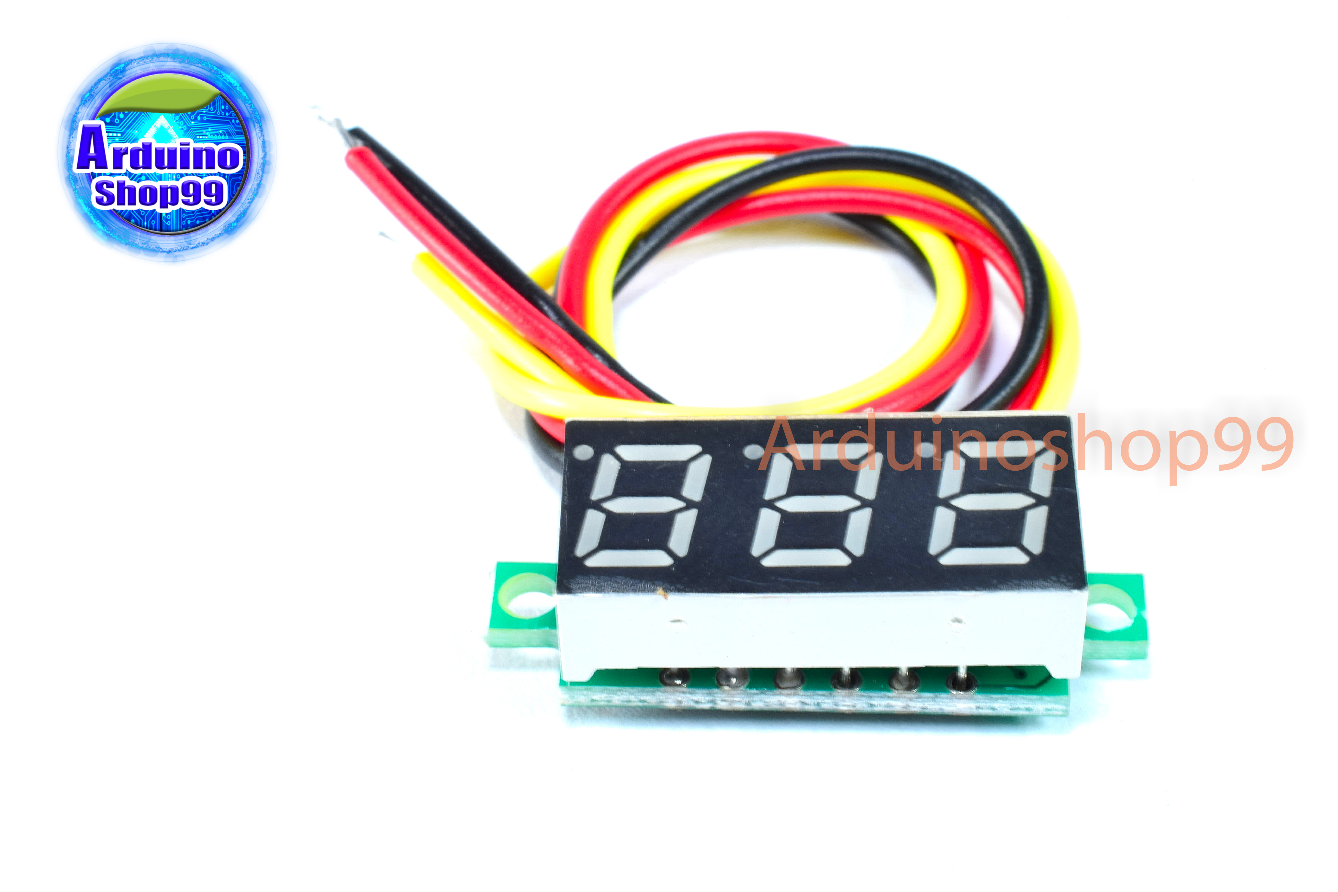 จอแสดงผล ค่าโวลต์ DC voltage meter head 0.28 inch LED DC 0V - 100V (สีน้ำเงิน)