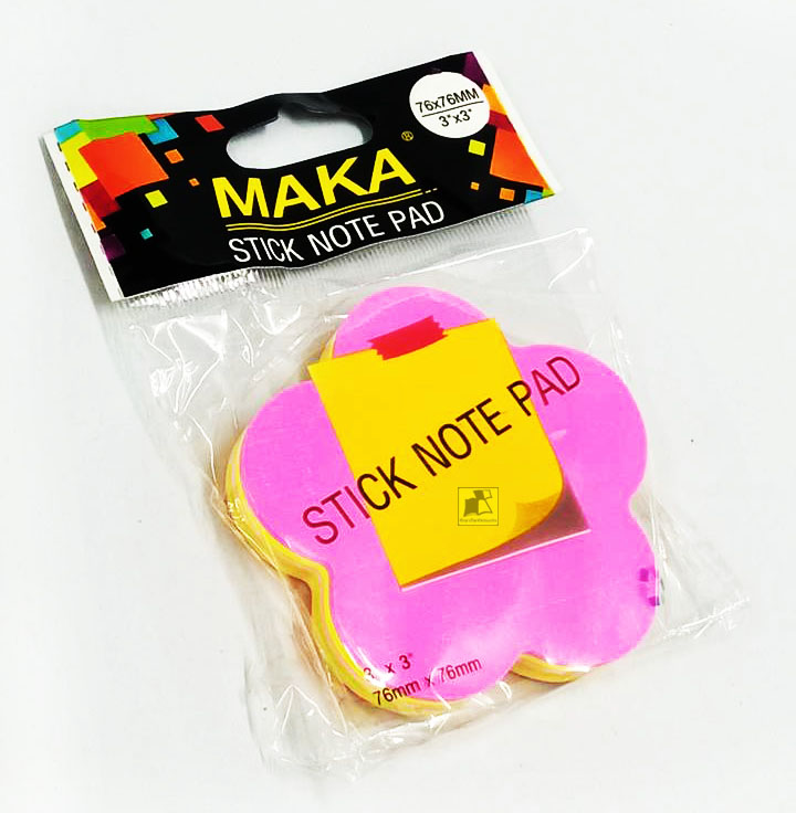 สติ๊กโน้ต 3" x 3" MAKA (ดอกไม้) รวมสี สะท้อนแสง (1x12)