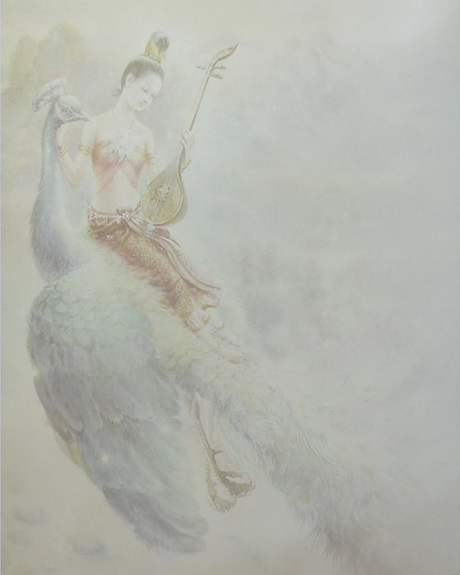 จิตรกรรมต้นแบบภาพปักศิลปาชีพ ภาพวรรณคดี (ภาษาไทย-อังกฤษ)