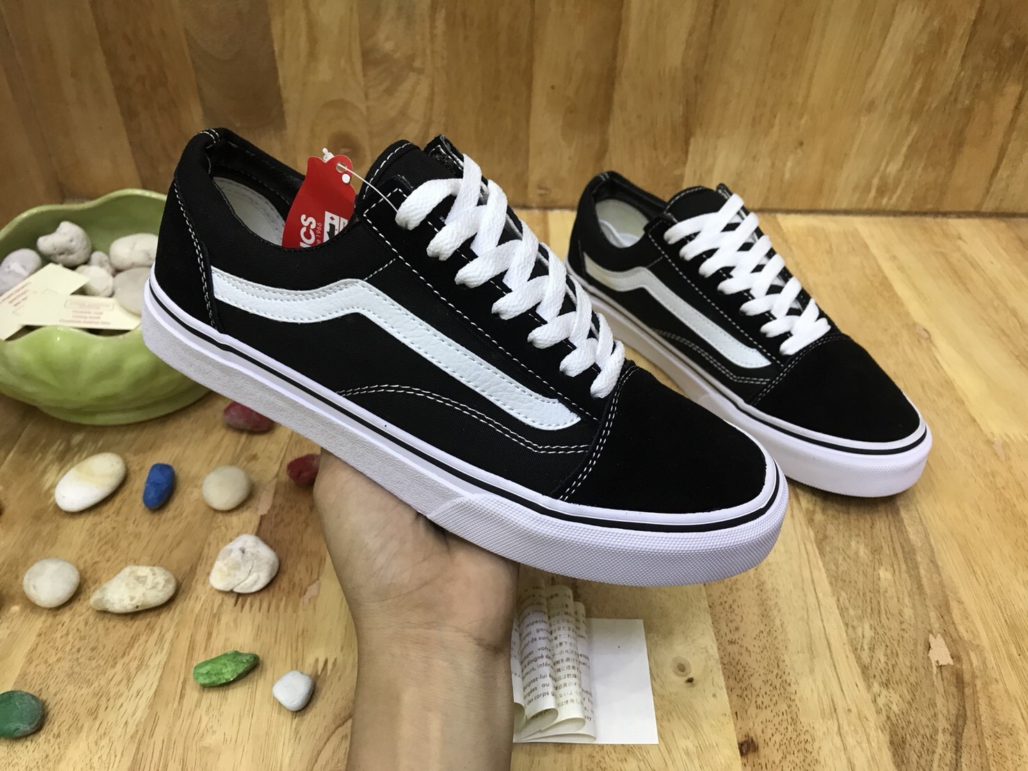 Vans Old Skool ดำหนอนขาว