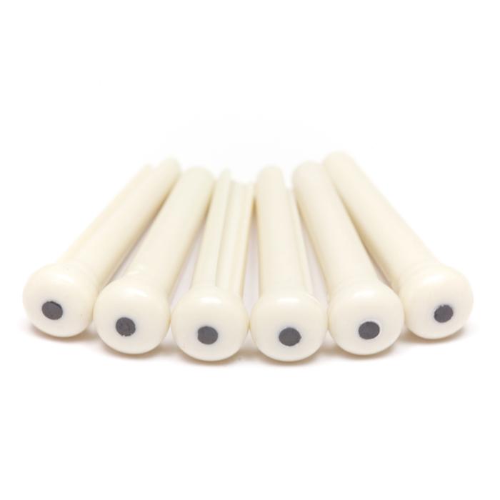 TUSQ TRADITIONAL BRIDGE PINS WHITE WITH 2MM BLK DOT (PP-1122-00) / จุดดำ