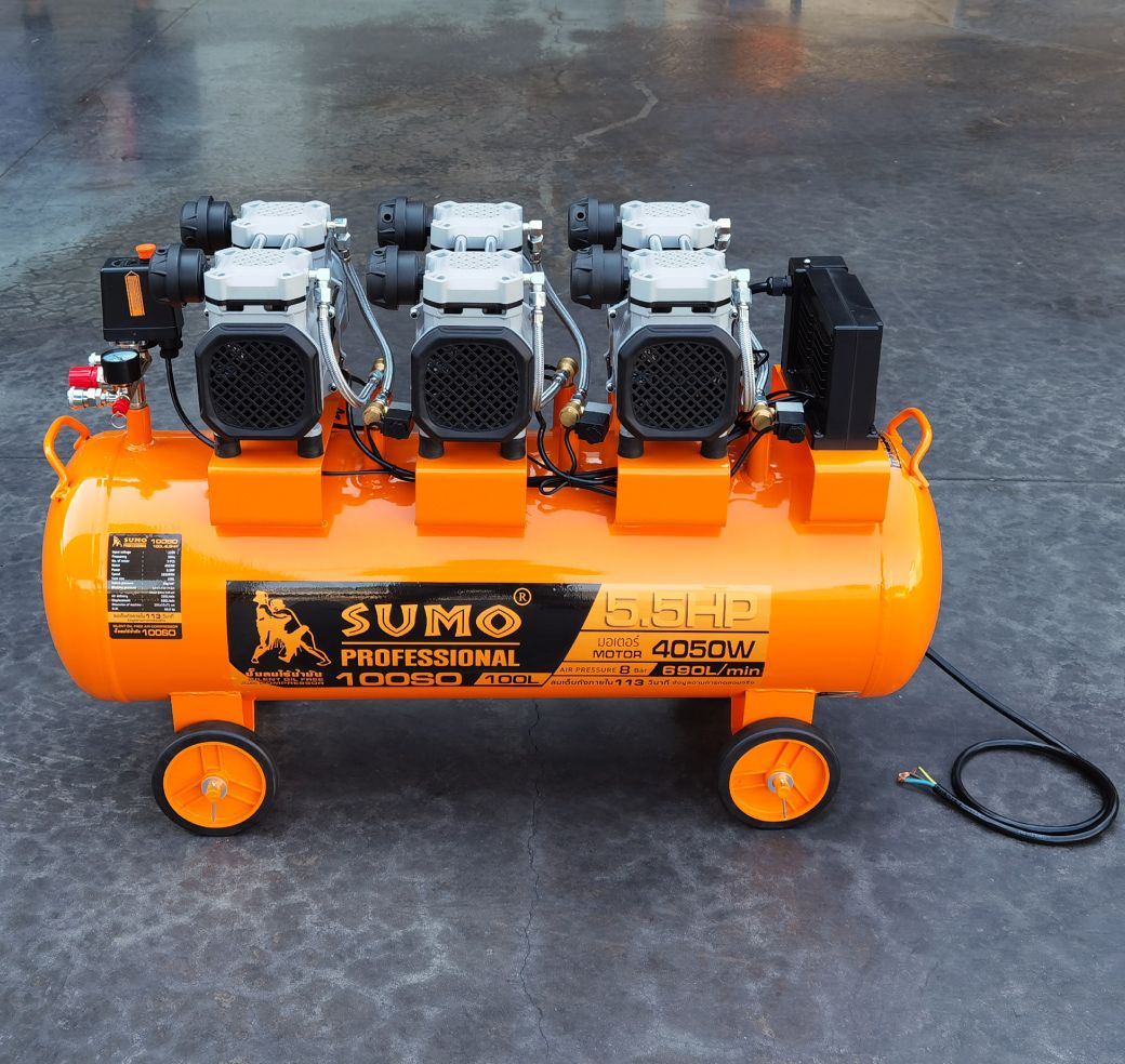 SUMO 100SO ปั๊มลมไร้น้ำมัน 100L 5.5HP/220V