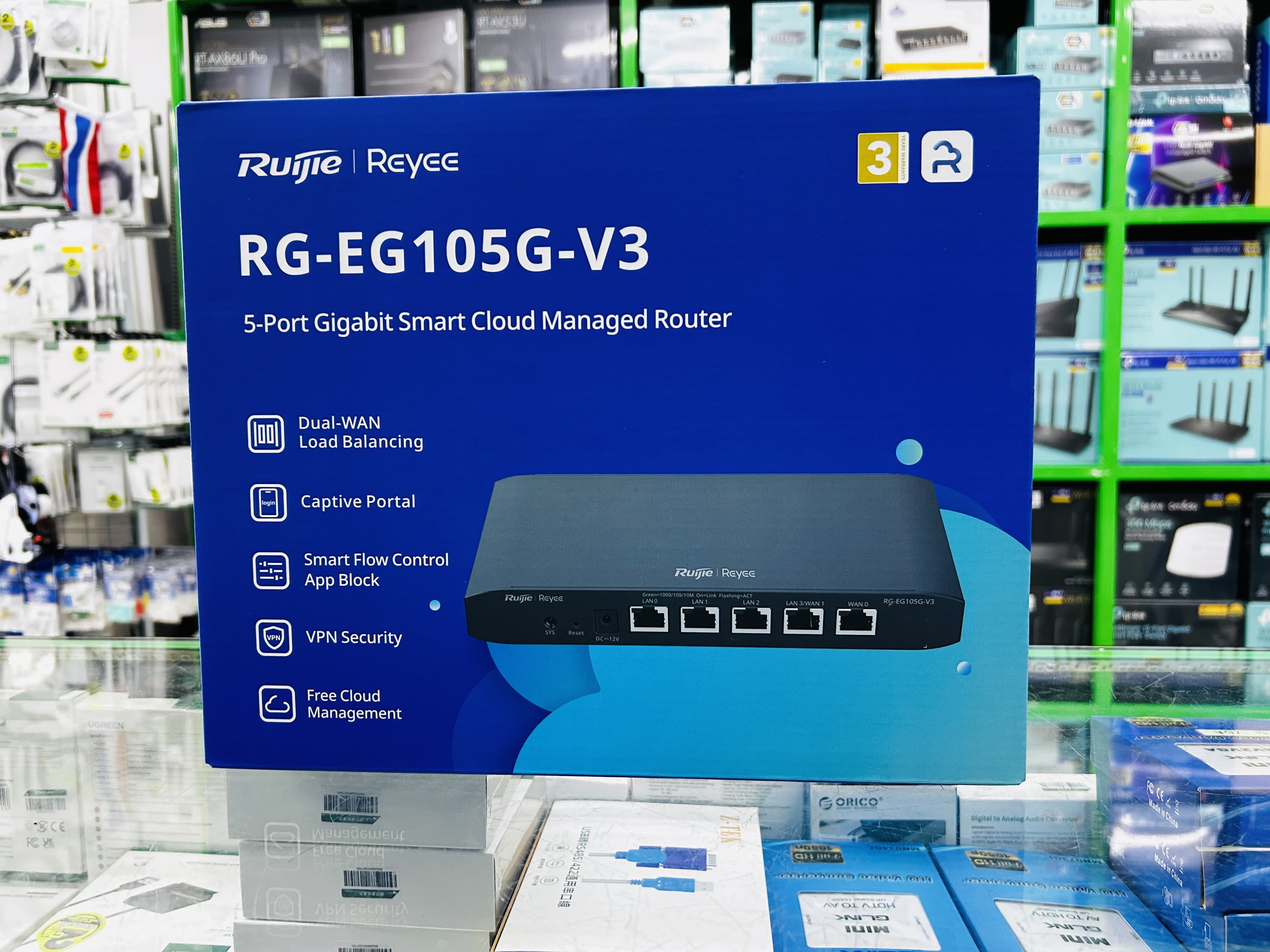 Reyee RG-EG105G-V3 Cloud Managed Router 2 Wan, VPN, Ruijie Cloud