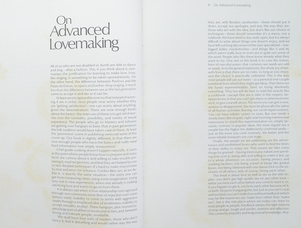 The Joy of Sex A Cordon Bleu Guide to Lovemaking
