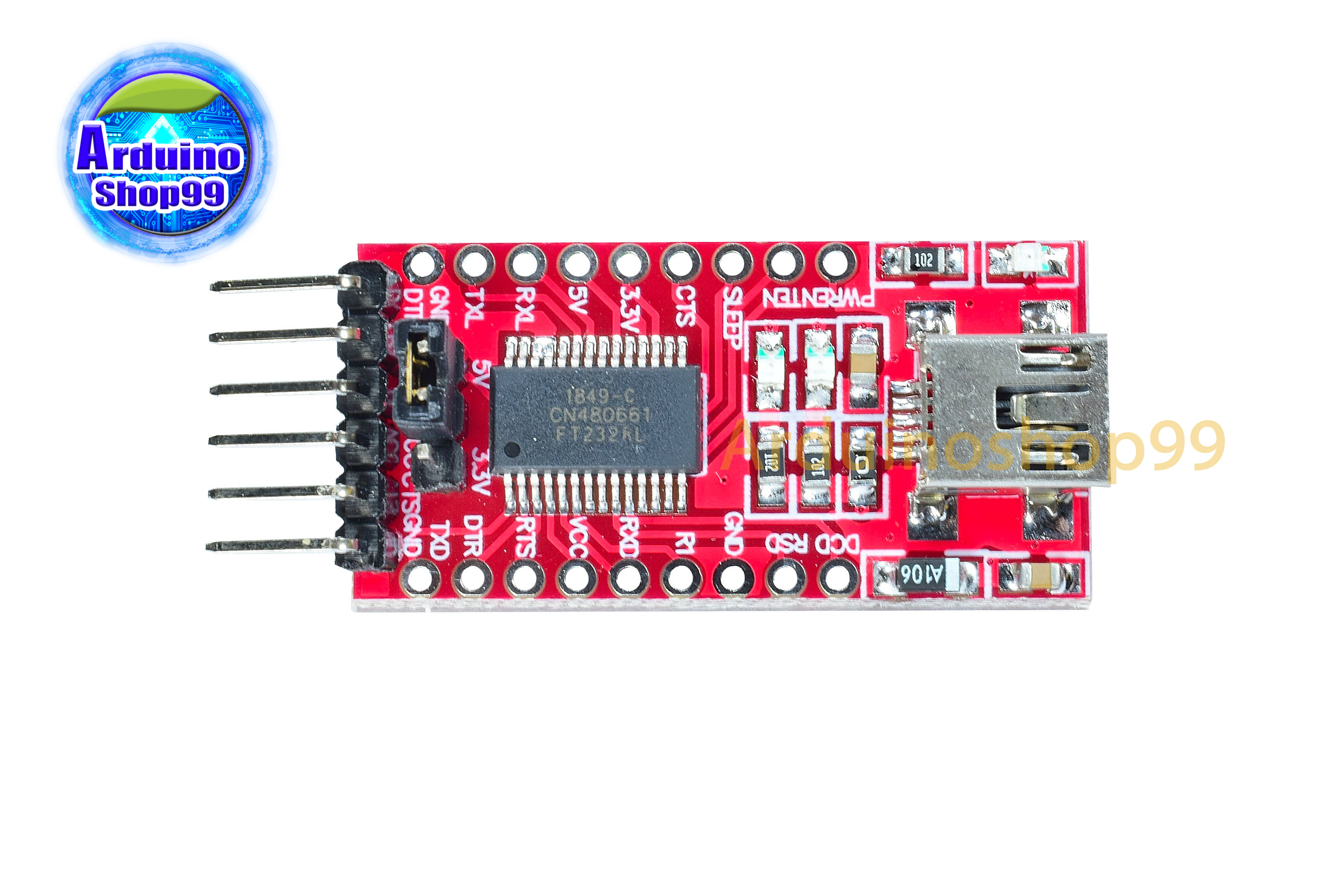 USB to TTL support 3.3V 5V FT232RL module dedicated download line mini