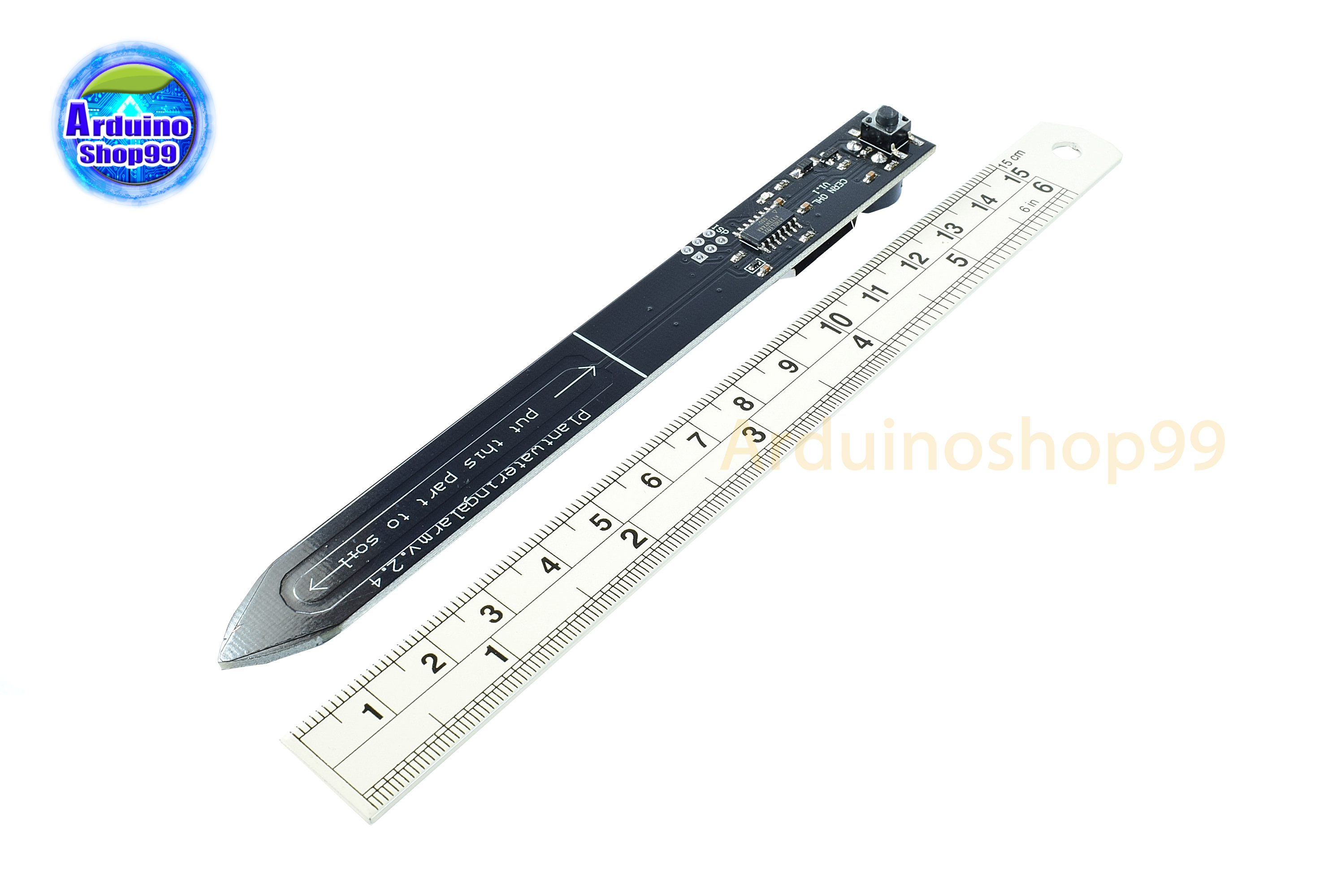 Moisture sensor for plant watering, humidity alarm.