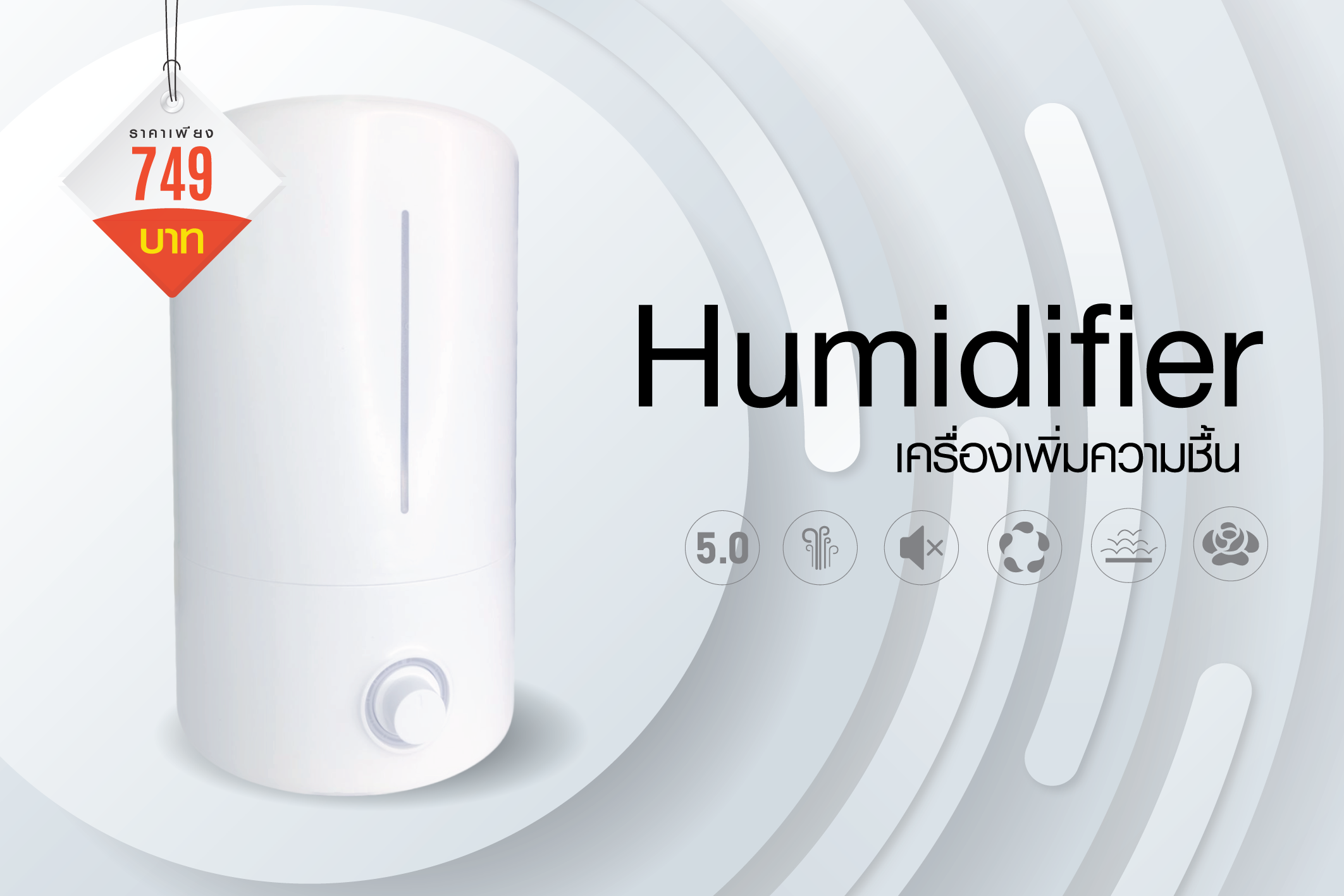 Humidifier เครื่องเพิ่มความชื้น ครอบคลุมพื้นที่ 10-20 ตรม.
