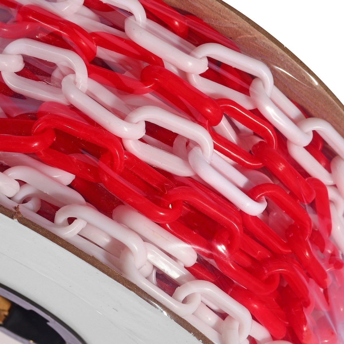 POLO โซ่พลาสติกกั้นเขตขาว-แดง 6mmx25m