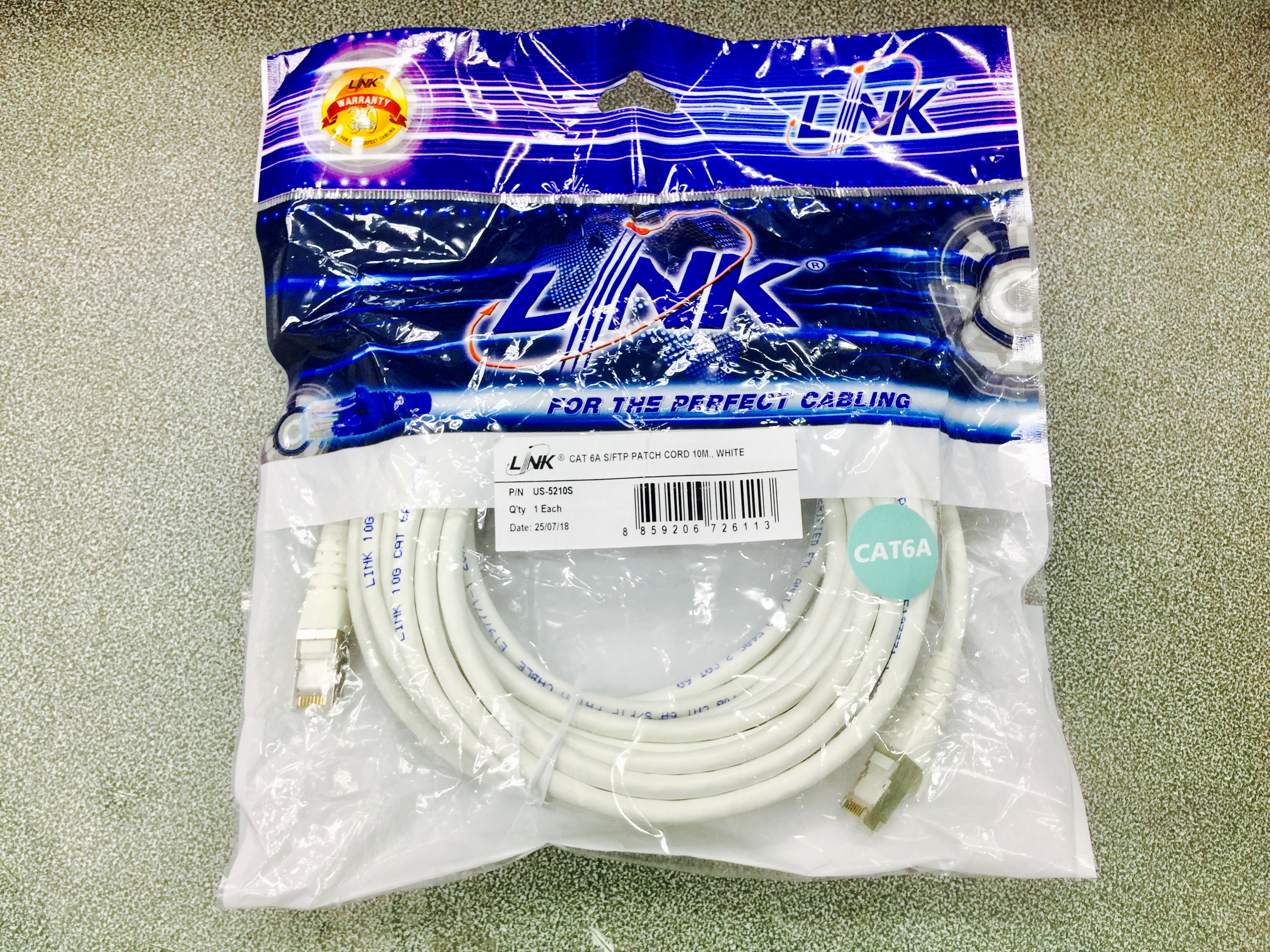 LINK US-5210SLZ CAT6A S/FTP PATH CORD 10m.( US-5210SLZ-1, US-5210SLZ-9)