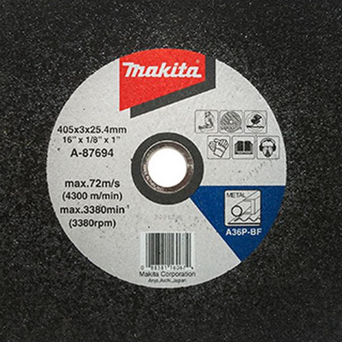 MAKITA A-87694 ใบตัดไฟเบอร์ 16"x3mm 25ใบ/กล่อง