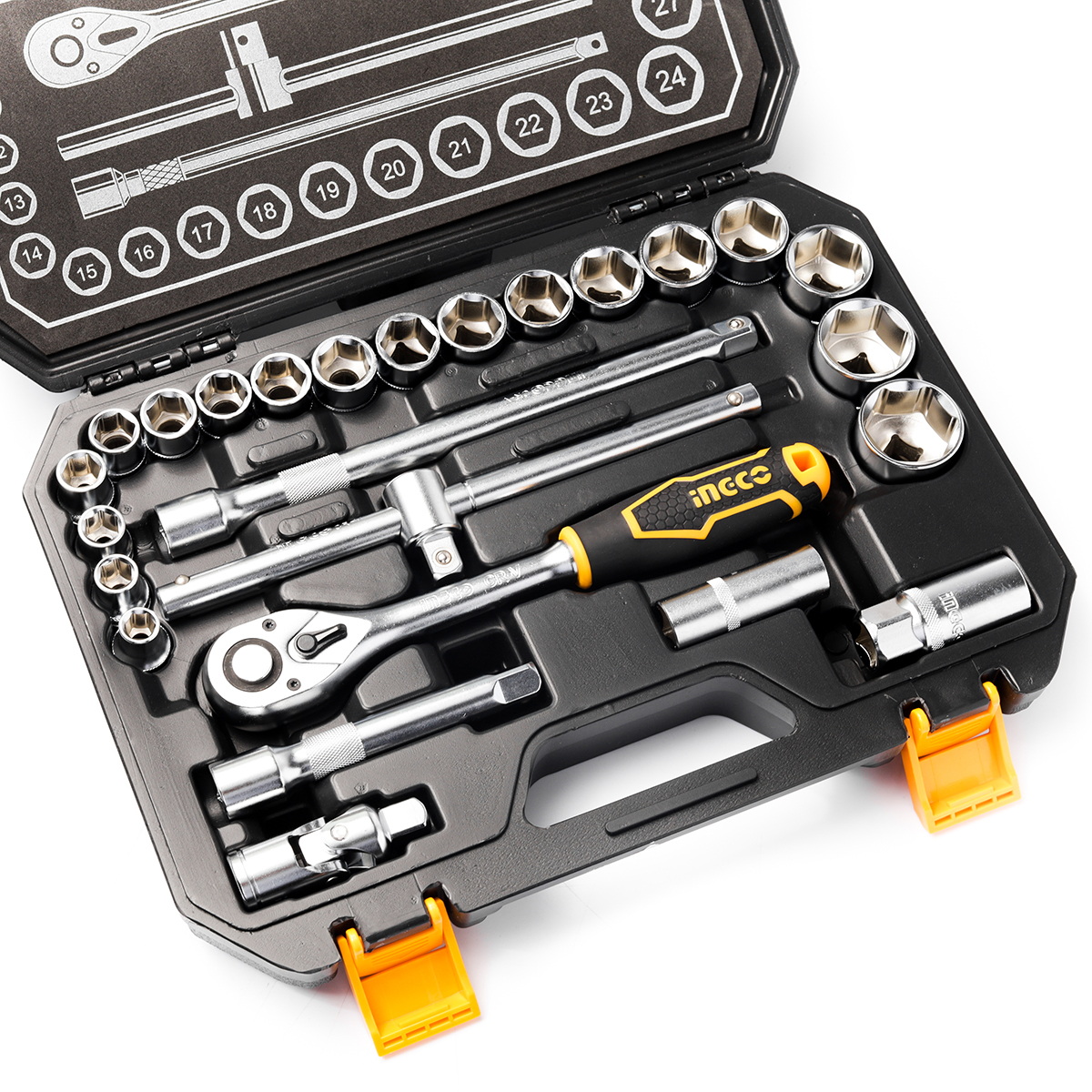 INGCO HKTS12251 ชุดลูกบ็อกซ์ 1/2" 25 ชิ้น