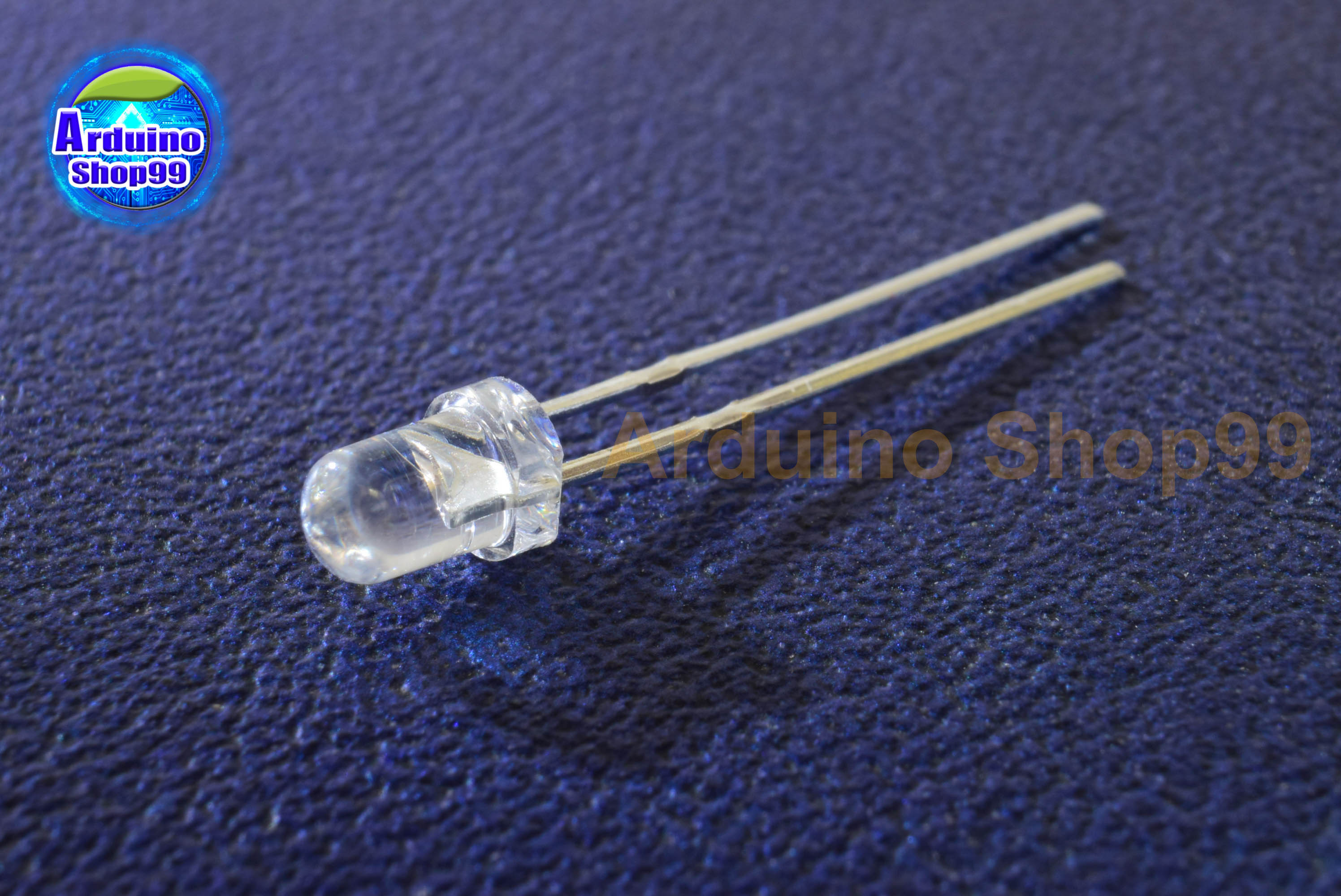 LED 3mm White (สีขาว) 1 ชุด 20 ตัว