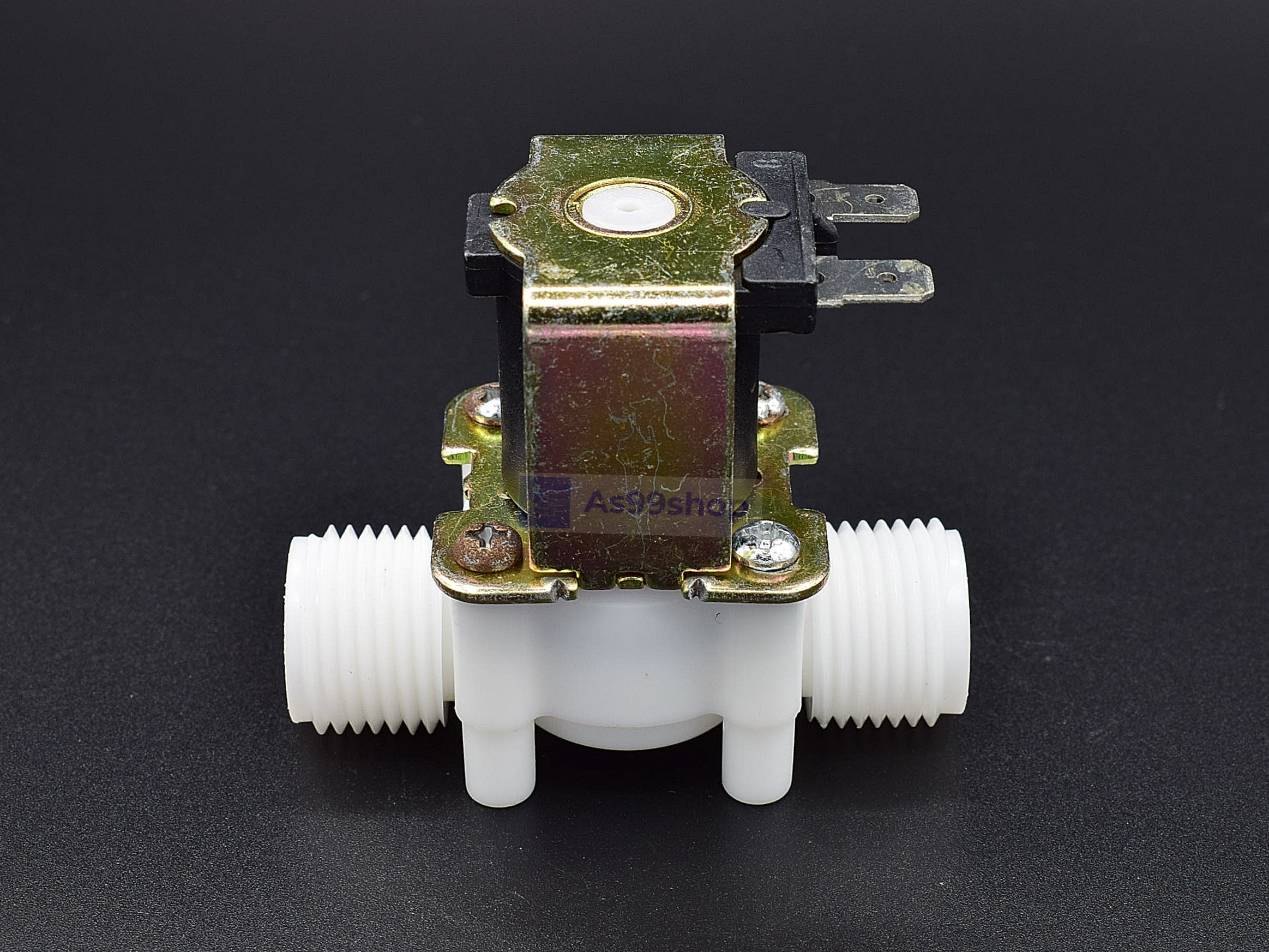 โซลินอยด์วาล์วพลาสติก Solenoid Valve 24Vdc 1/2 นิ้ว สำหรับเปิด-ปิด น้ำ