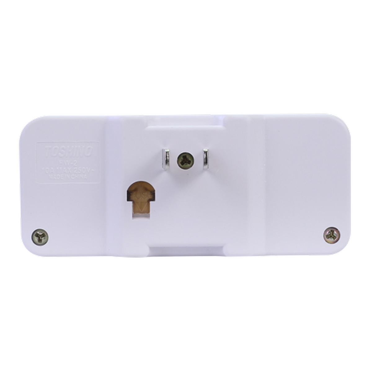 TOSHINO FW-2 ปลั๊กแปลง 1 สวิตซ์ 2 ช่อง 2 ขาแบน 10A/2000W (มีฟิวส์)