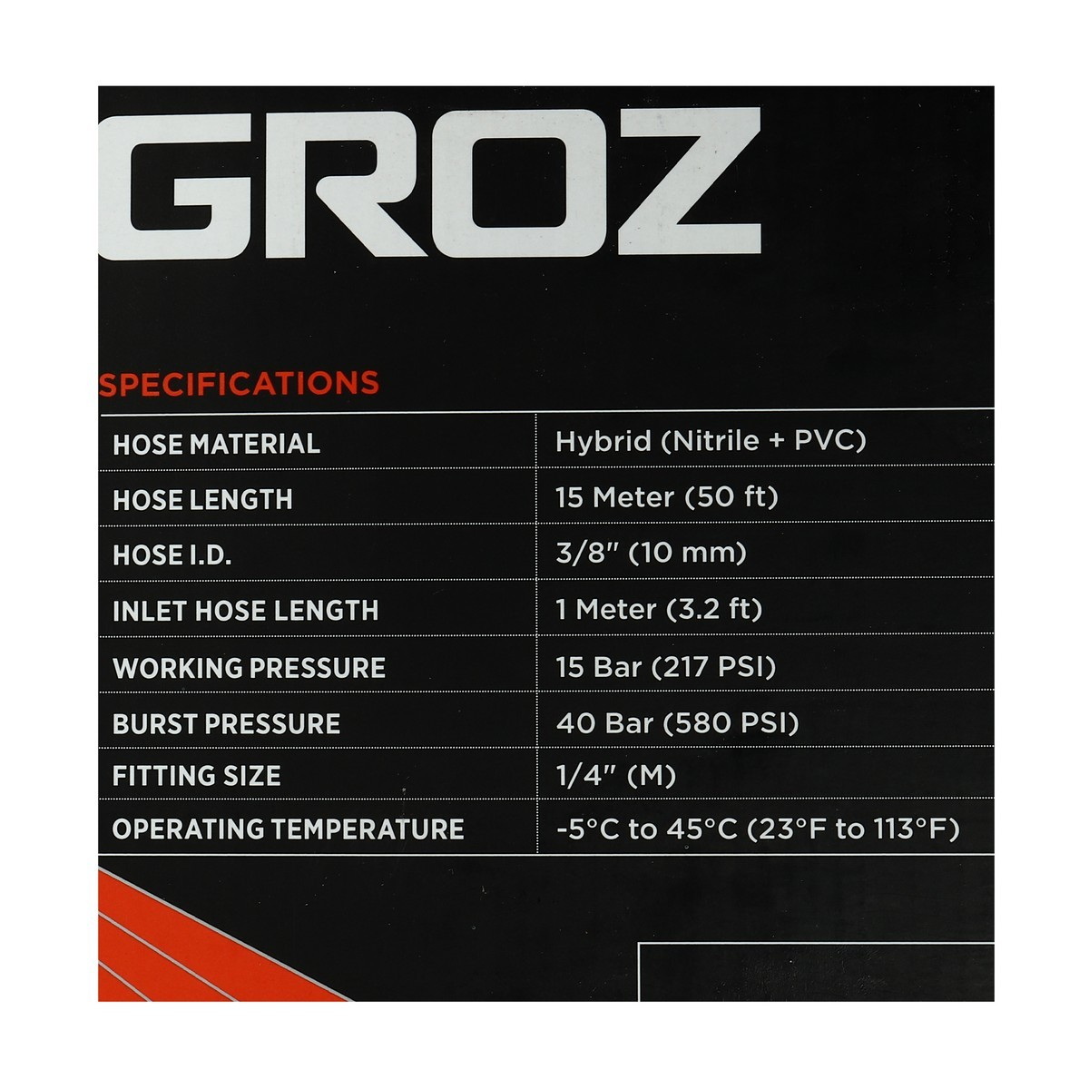 GROZ HRP-AW โรลม้วนเก็บสายลม สายน้ำ 3/8"x15m