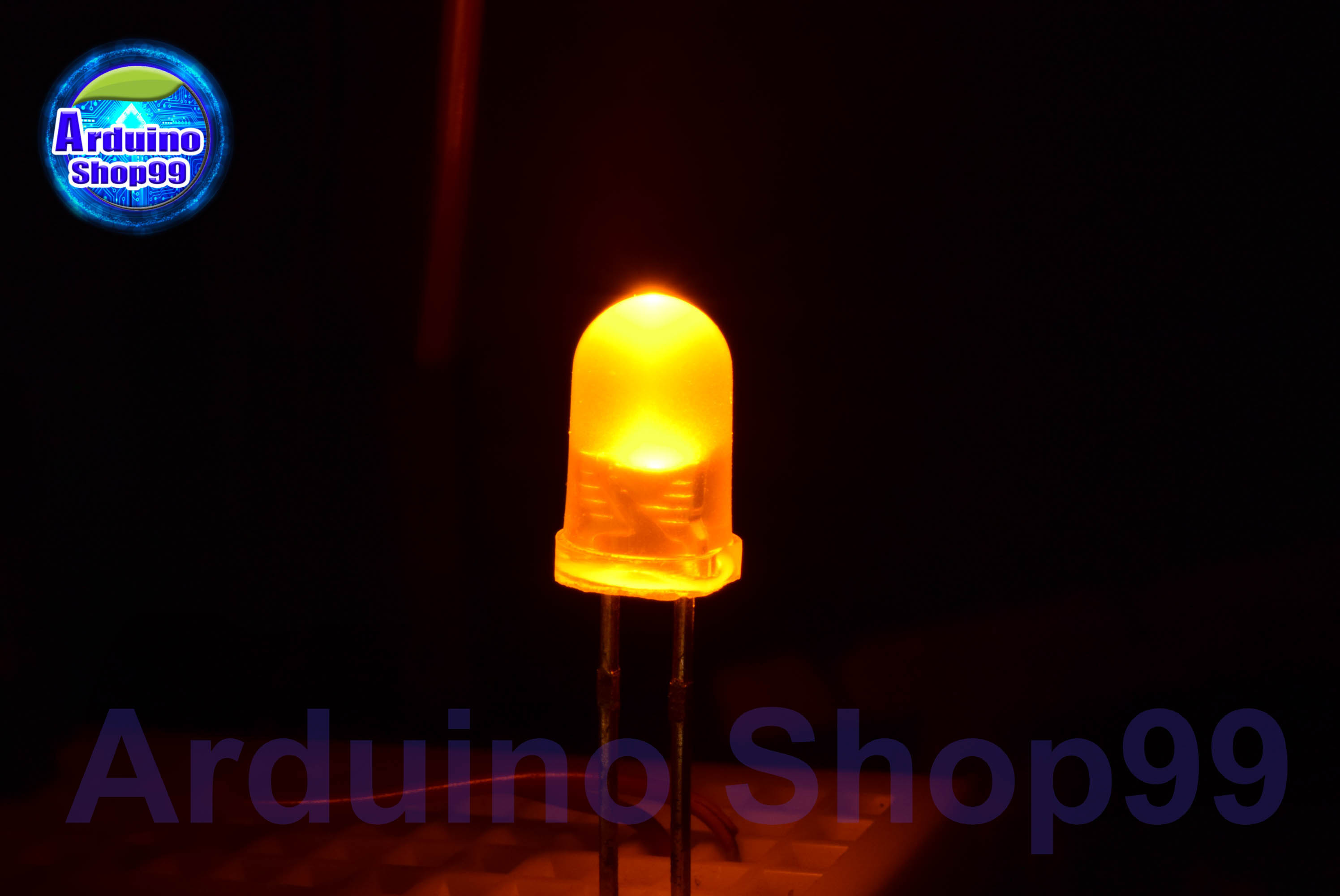 LED 5mm Yellow (เหลือง) 1 ชุด 5 ตัว