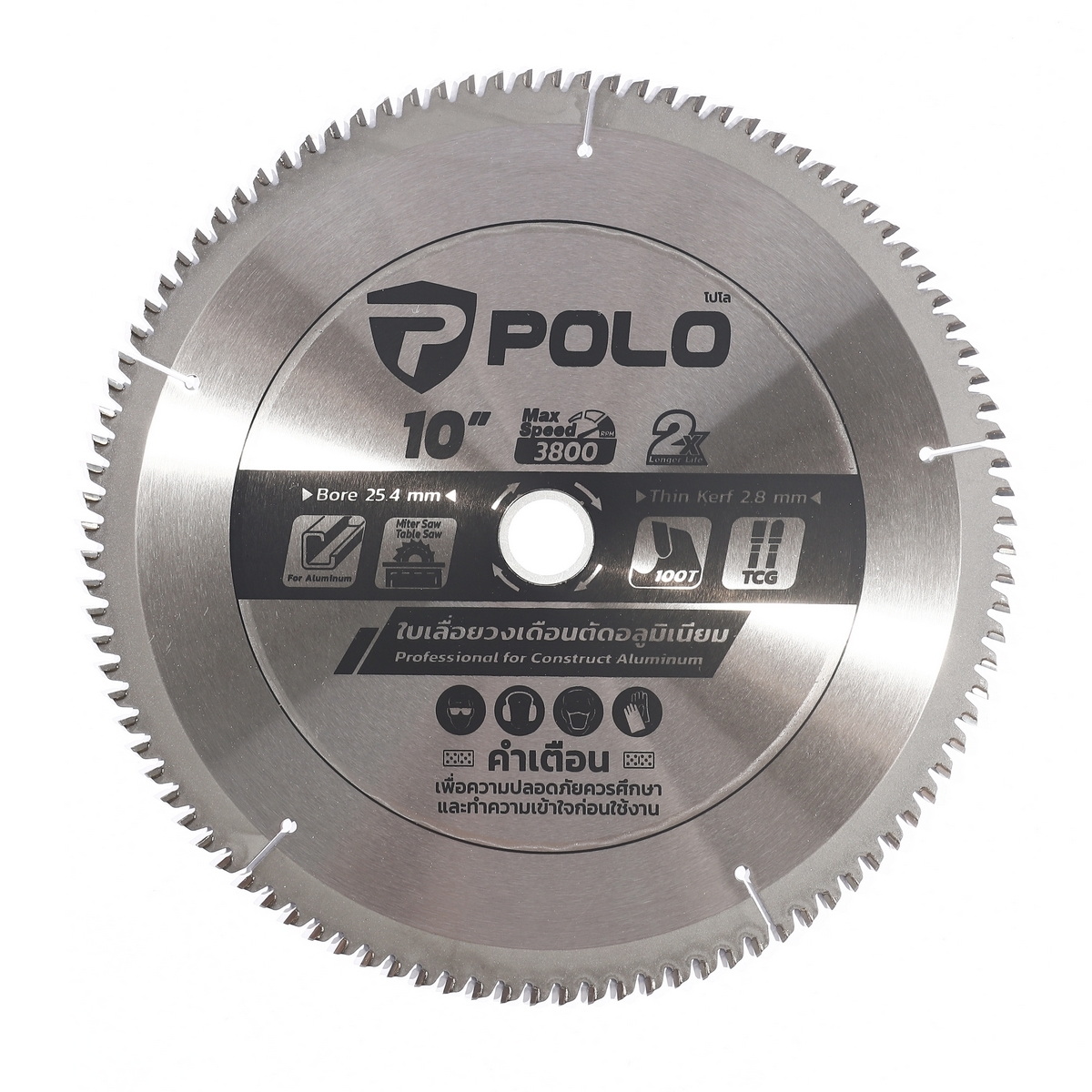POLO ใบเลื่อยวงเดือนคาร์ไบด์ ตัดอลูมิเนียม 10"x100T