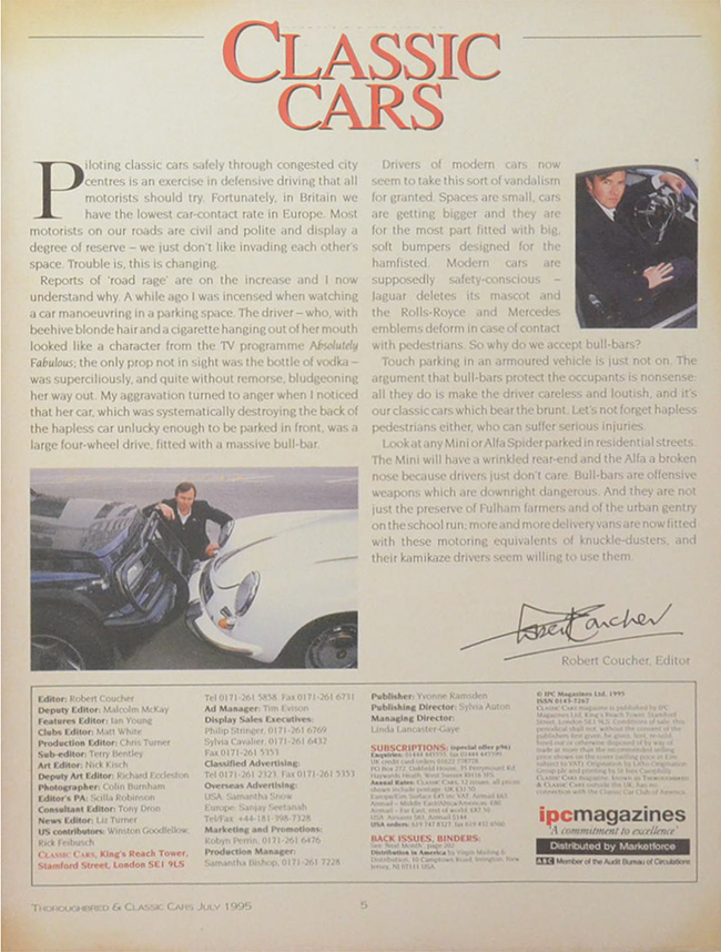 THOROUGHBRED & CLASSIC CARS Vol. 22 No. 10 July 1995