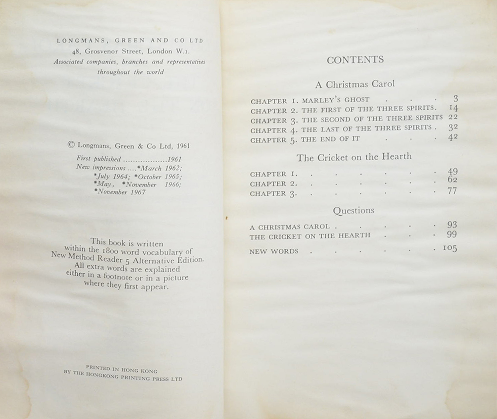 A Christmas Carol and THE CRICKET ON THE HEARTH (ขายตามสภาพ)