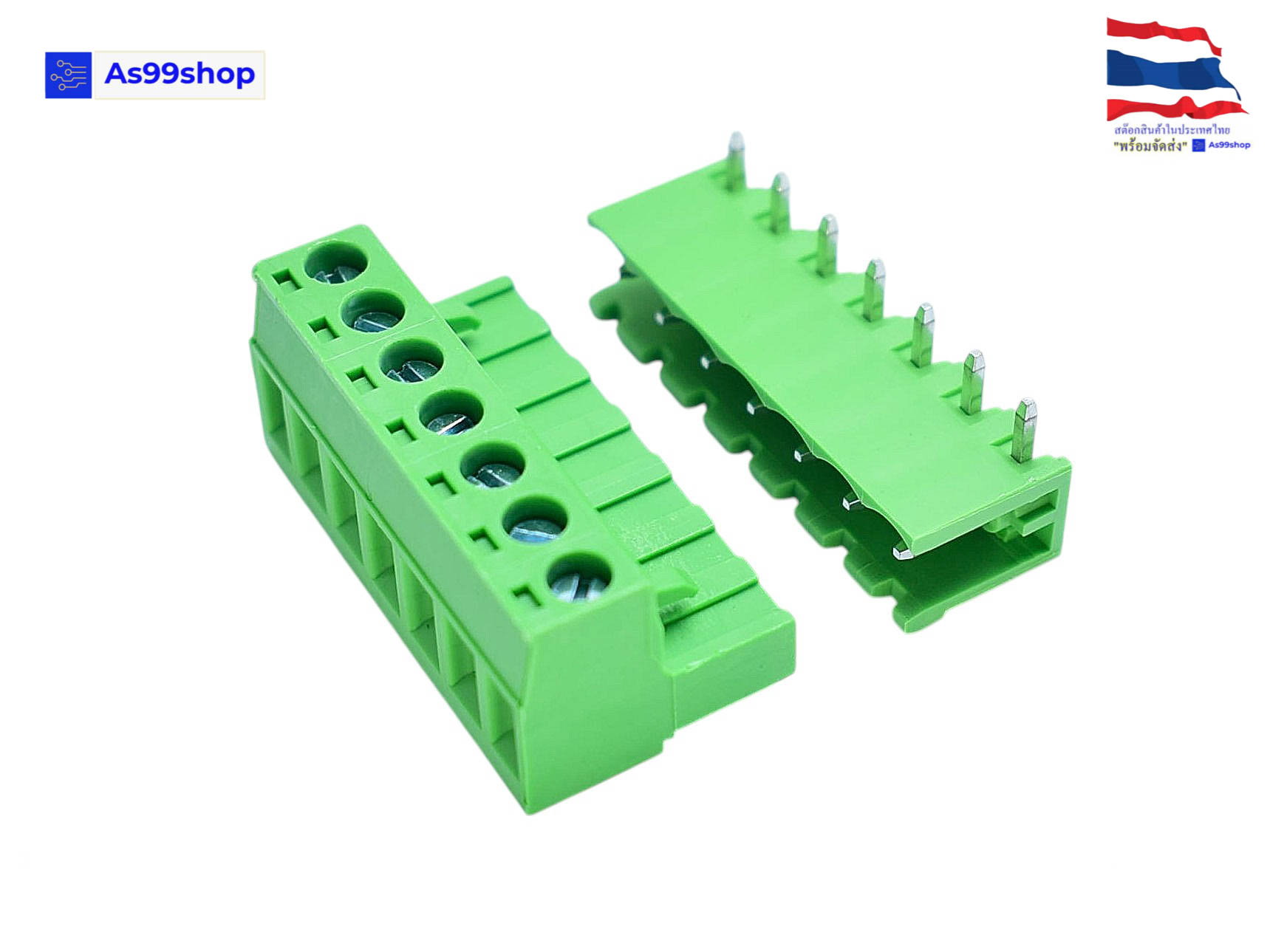 Terminal Block PCB connector 7P / 2EDGK 5.08mm plug-in ( 1 ชุด ผู้+เมีย )