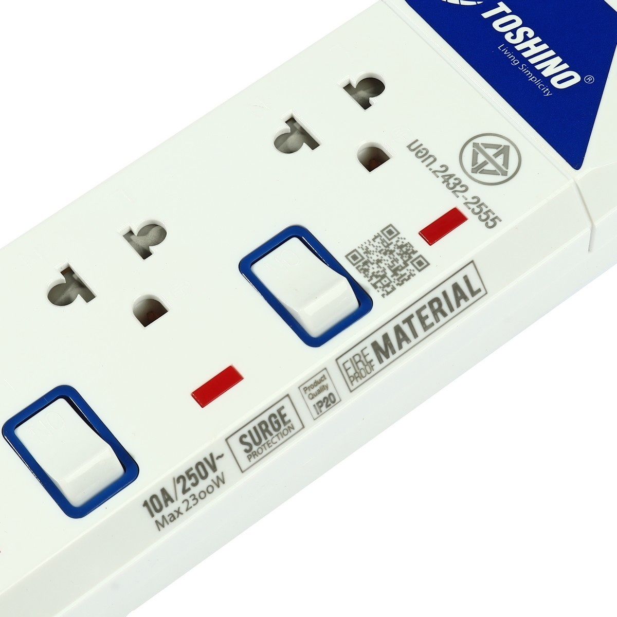 TOSHINO ET-913 ปลั๊กพ่วง 3ช่อง/ 3สวิตซ์/ 3เมตร 10A/2300W