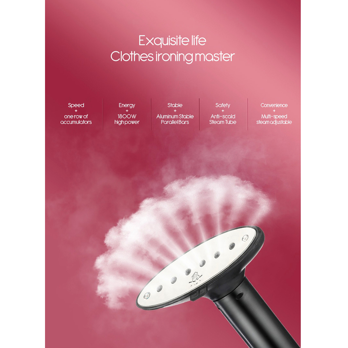 AJ เตารีดไอน้ำเเบบยืน รุ่น IR01 กำลังไฟ 1800วัตต์ ใช้งานง่าย ปรับความสูงได้ รับประกัน 1 ปี