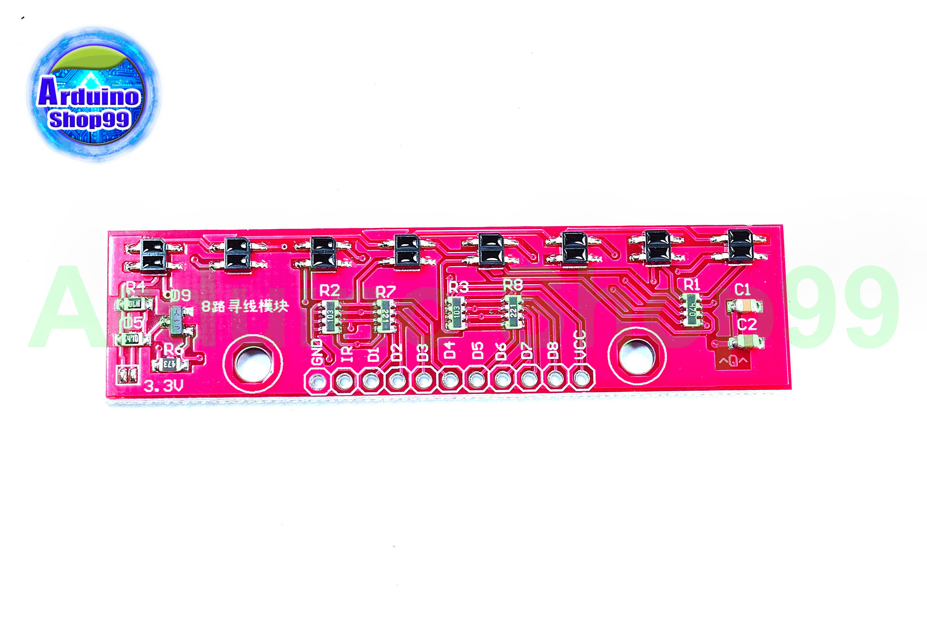 เซ็นเซอร์ตรวจจับขาว-ดำ 8 ช่อง 8-way tracing module sensor