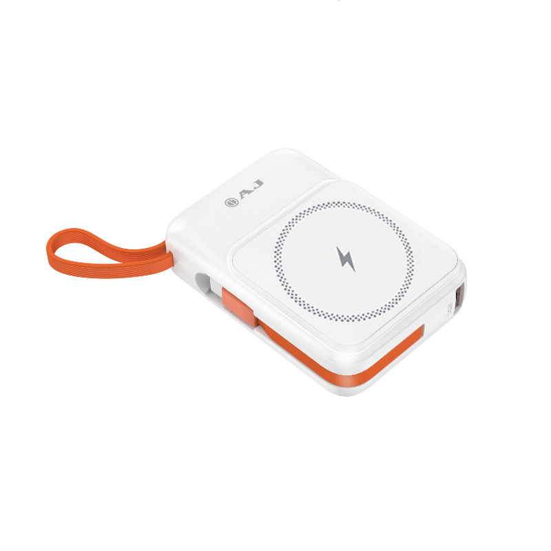 AJ พาวเวอร์เเบงค์ รุ่น V104 ความจุ 10400mAh รองรับชาร์จเร็ว PD22.5W ชาร์จไร้สายได้ มีสายชาร์จในตัว (มอก.2879-2560) ประกัน 1 ปี